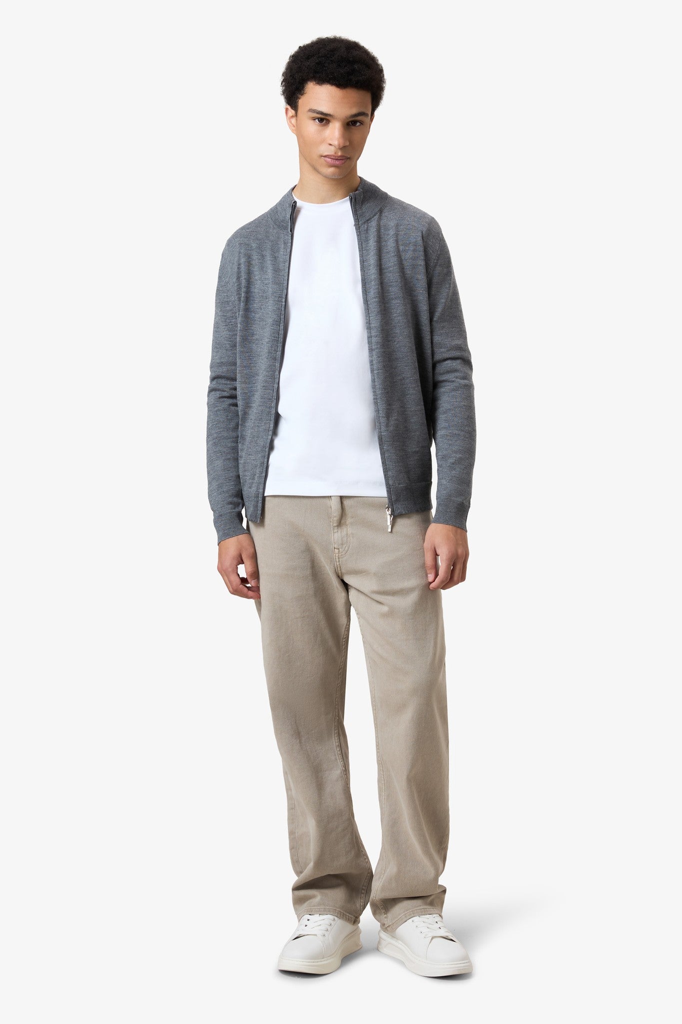 Wool Zip Vest Dark Grey