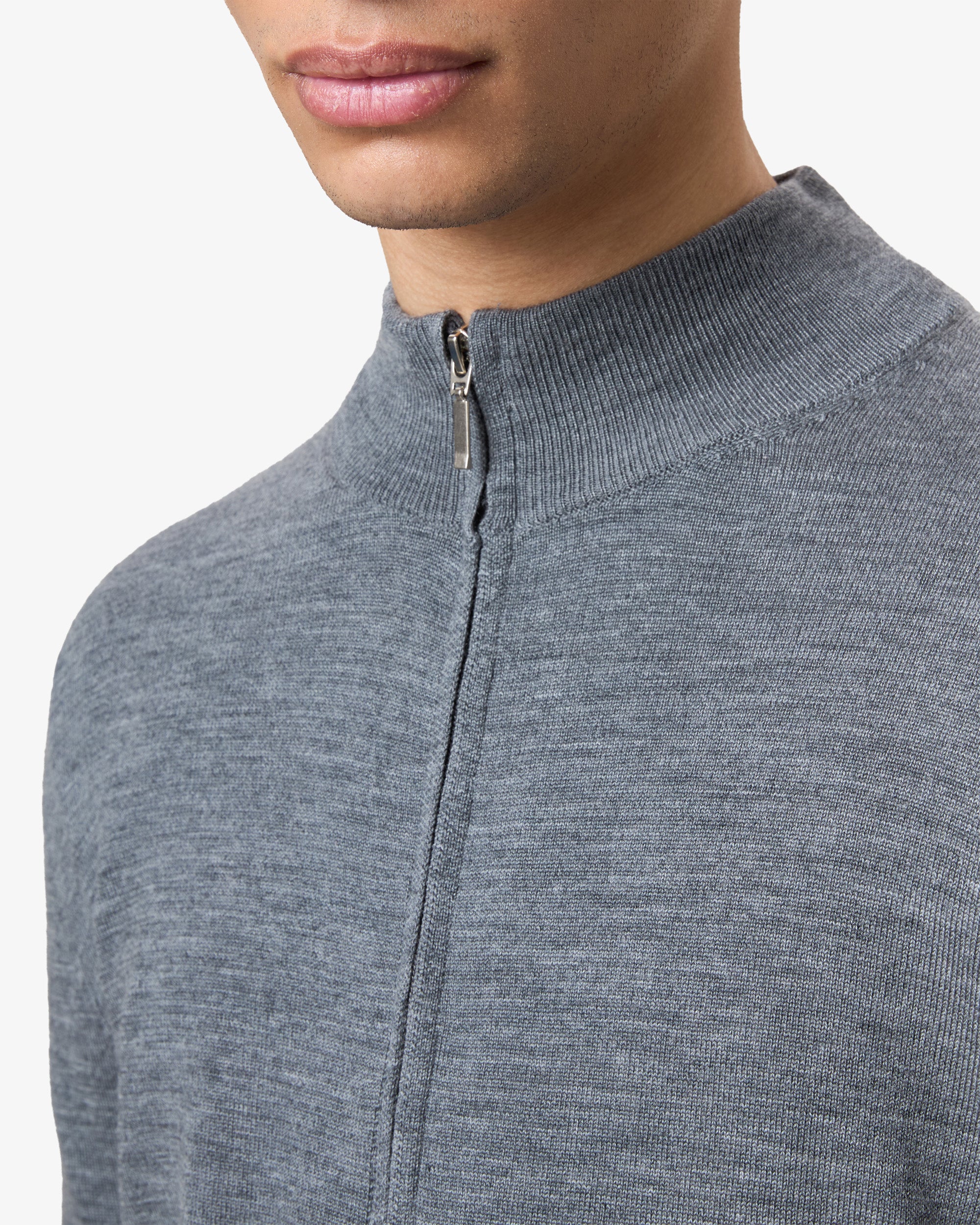 Wool Zip Vest Dark Grey