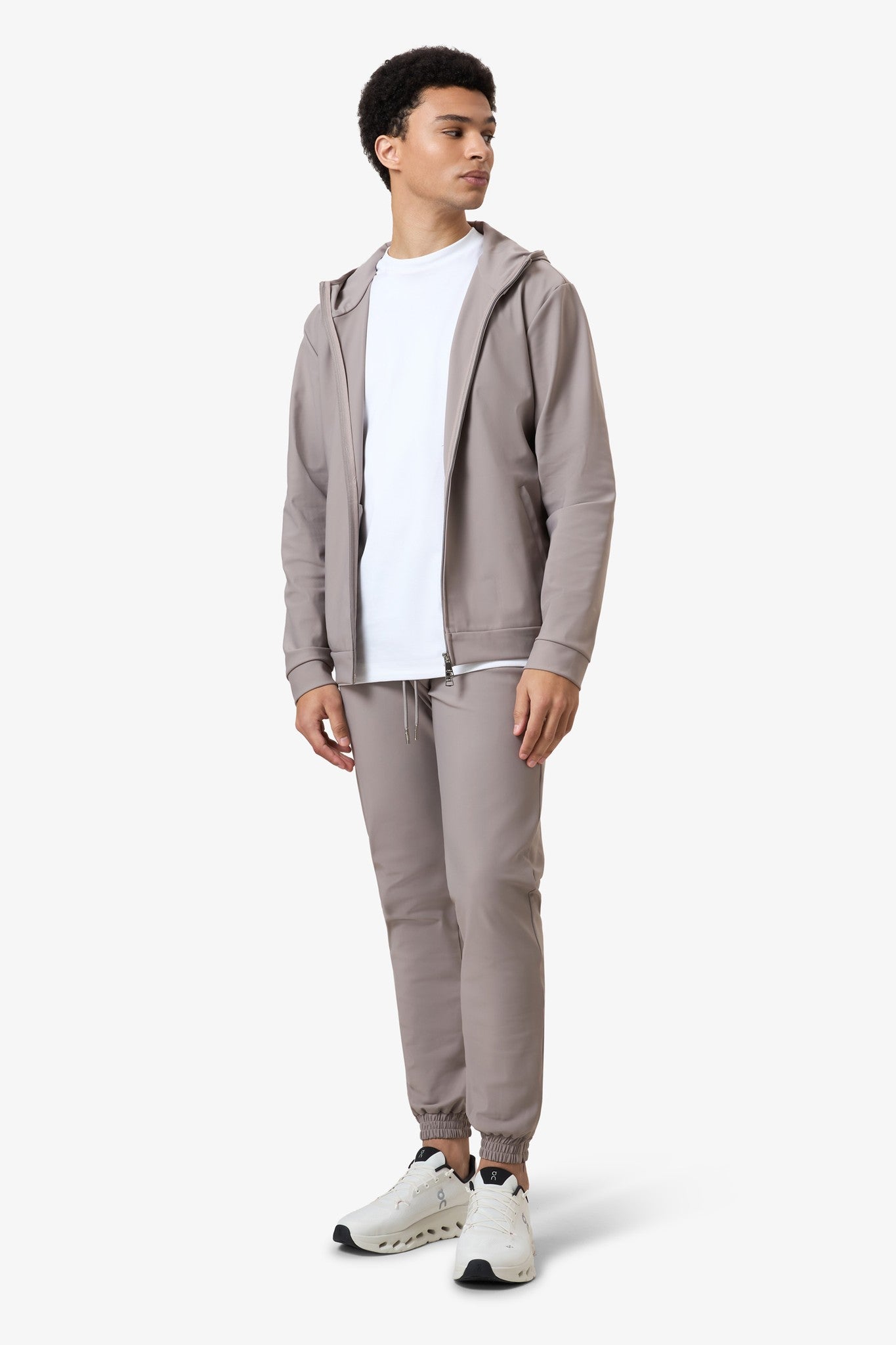Hooded Tracksuit Vest Taupe