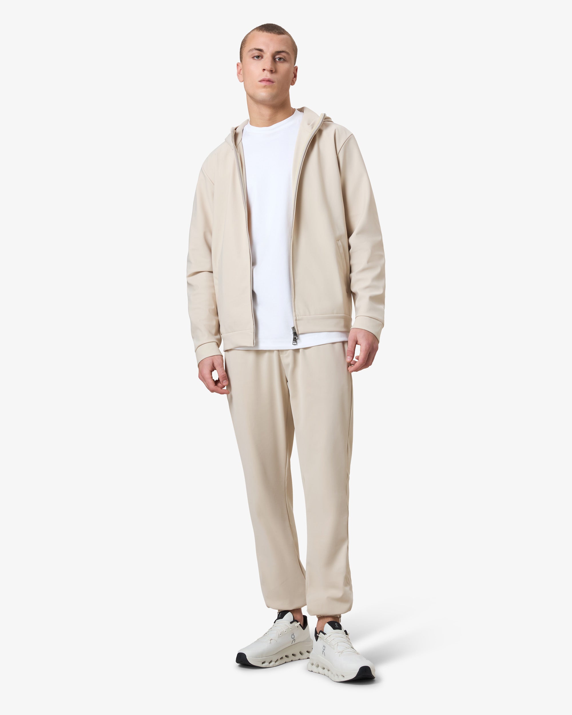 Hooded Tracksuit Pants Beige
