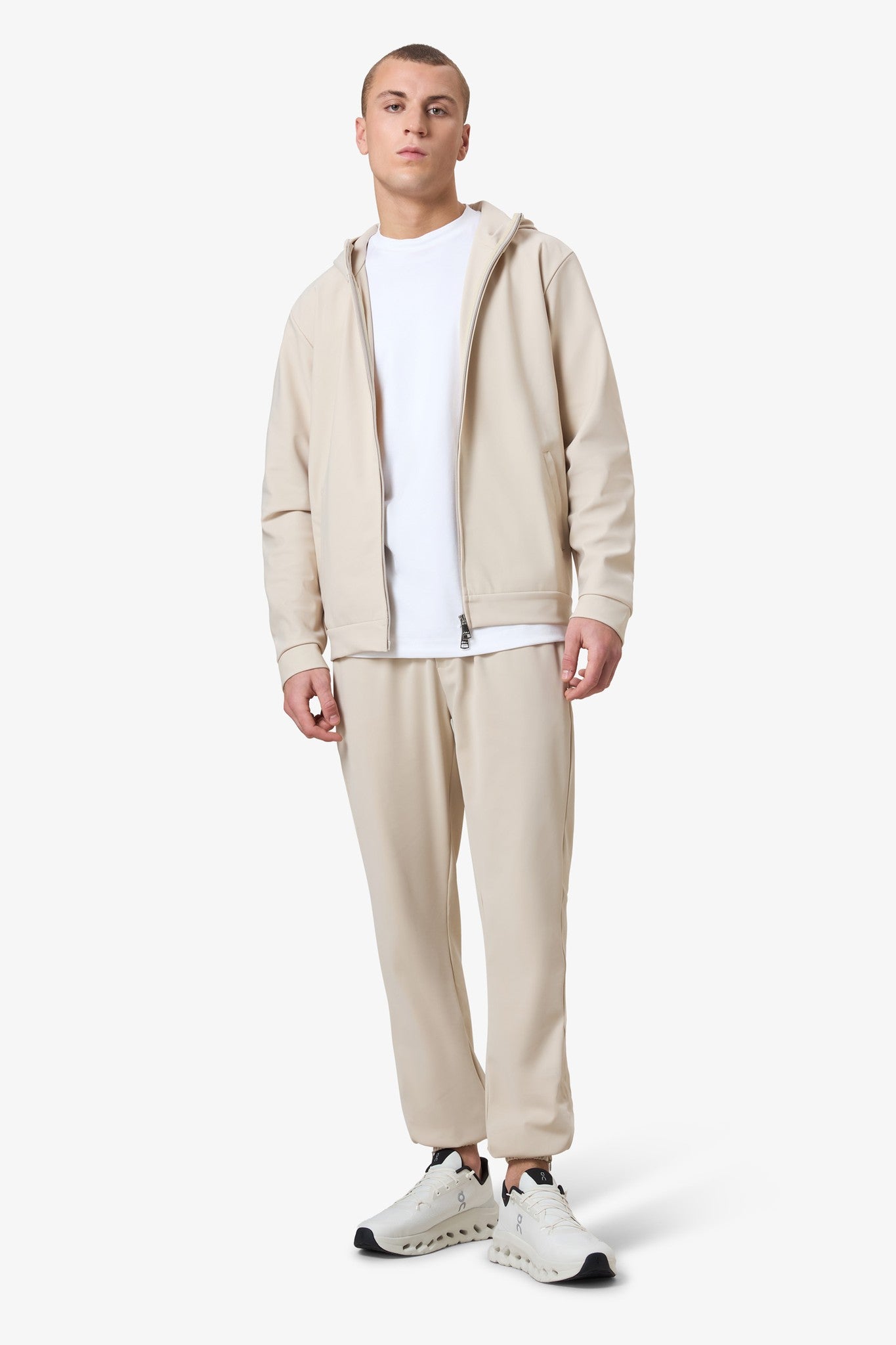 Hooded Tracksuit Pants Beige