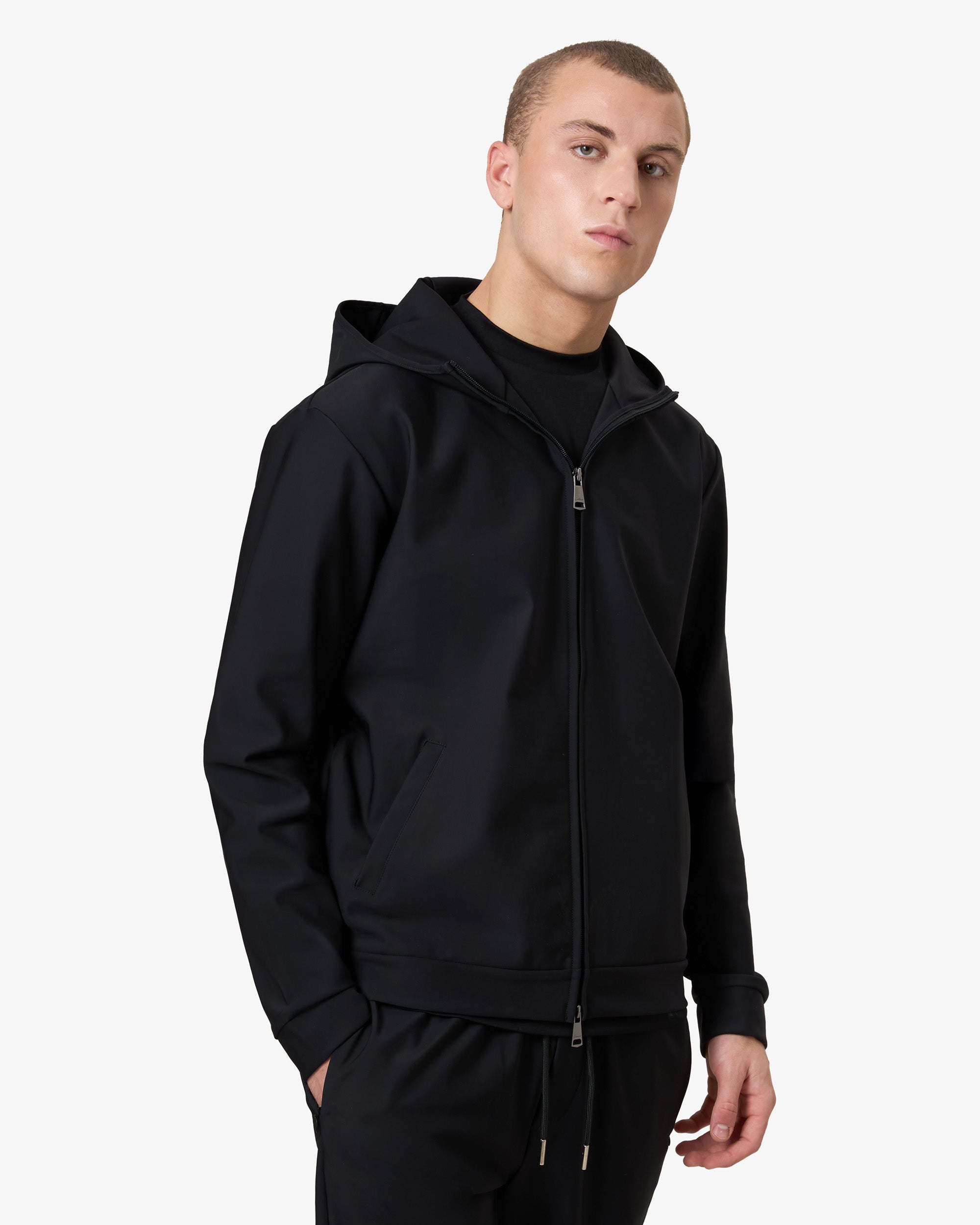 Hooded Tracksuit Vest Black