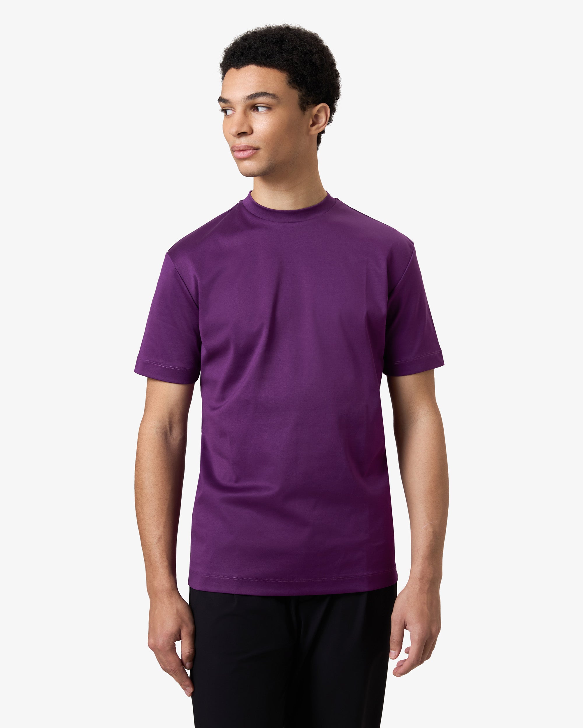 DOUBLE MERCERIZED T-SHIRT - Aubergine Tee