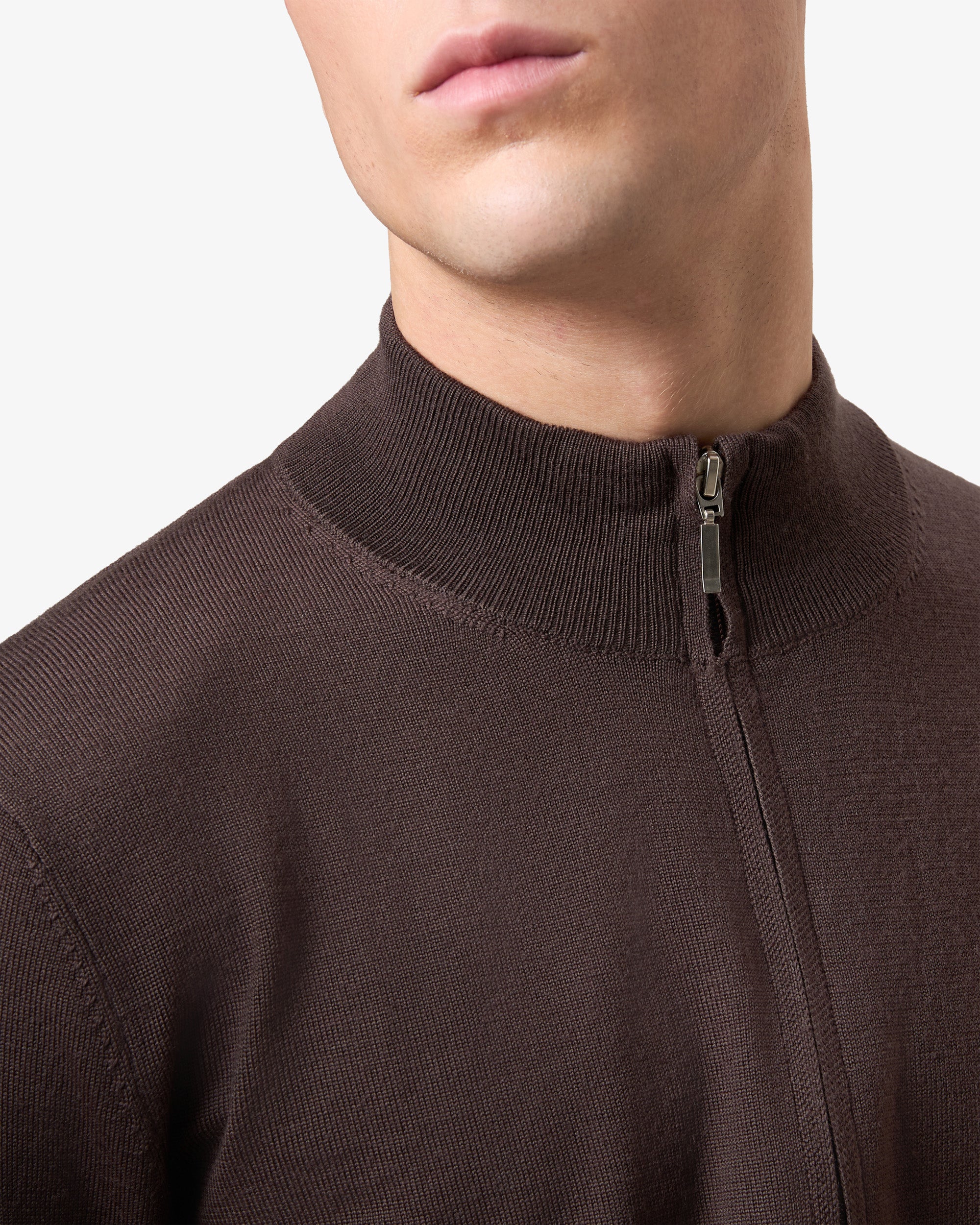 Wool Zip Vest Coffee