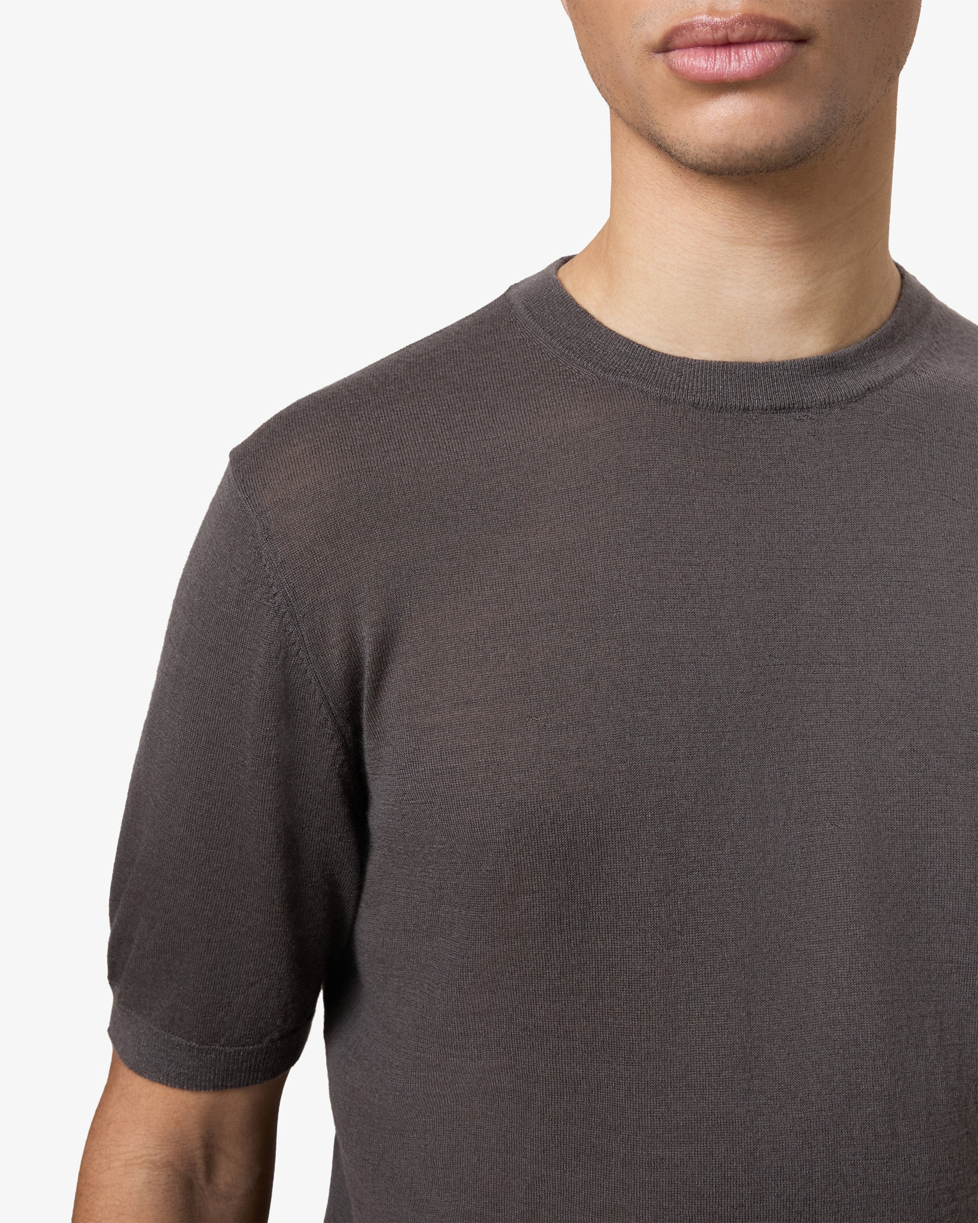 Cashmere shortsleeve - mud