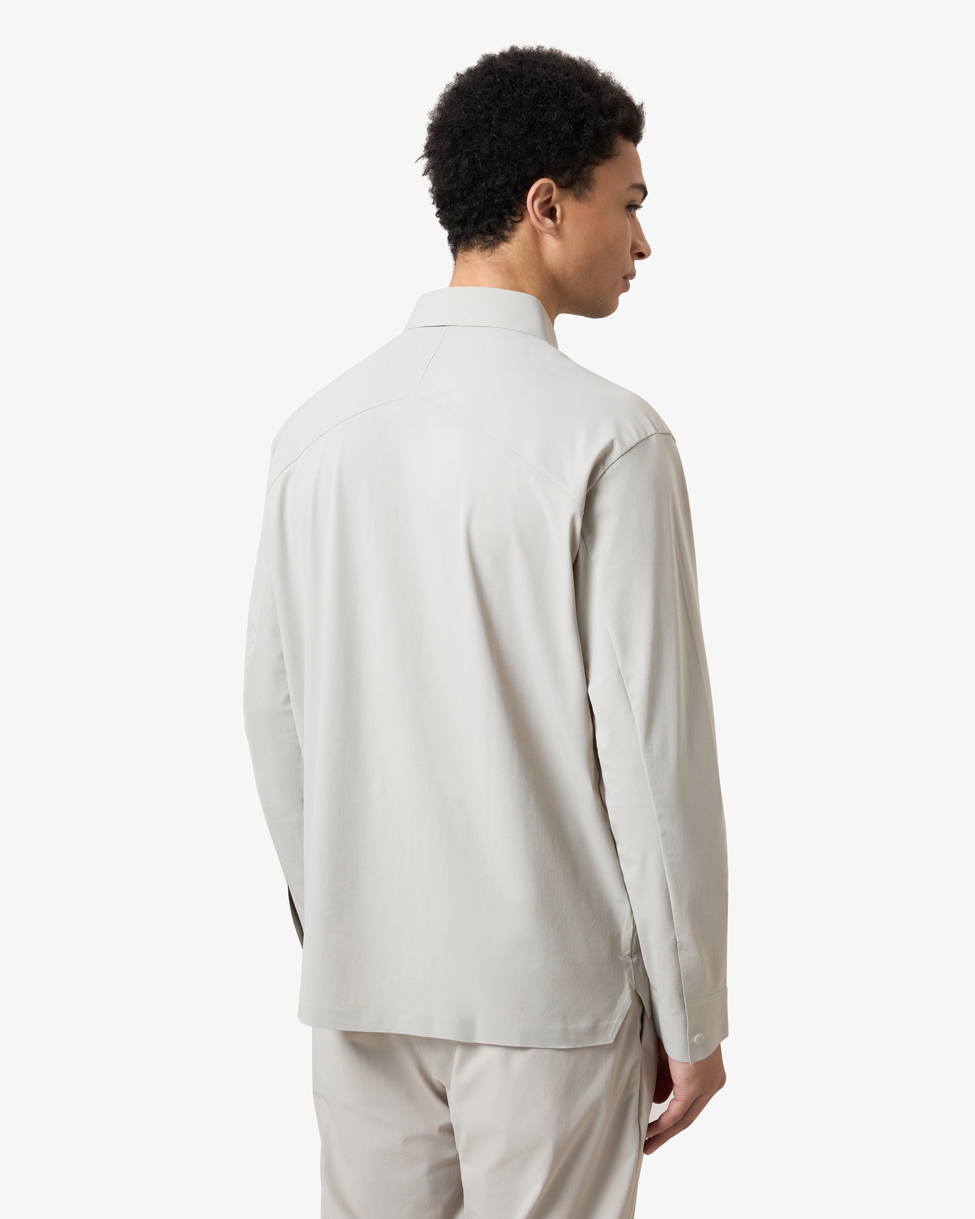 Stretch Pocket Overshirt - Light Grey