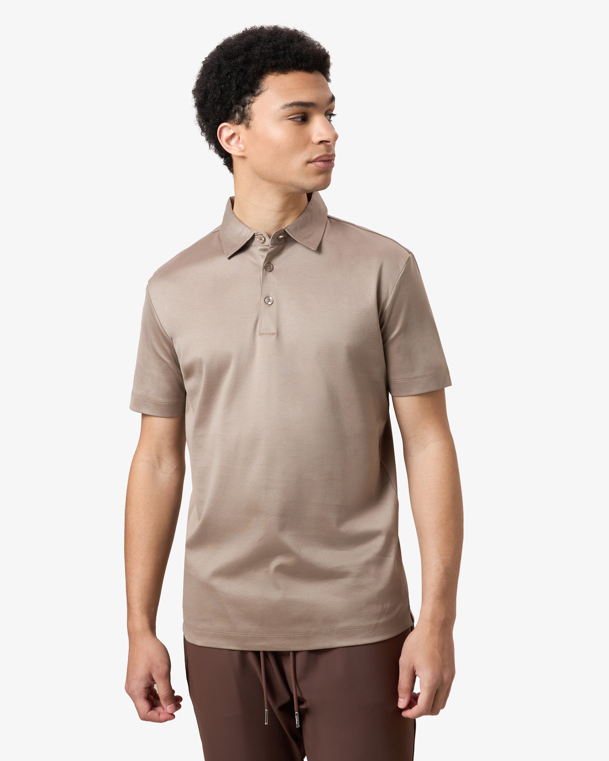 Mercerized Polo - Taupe