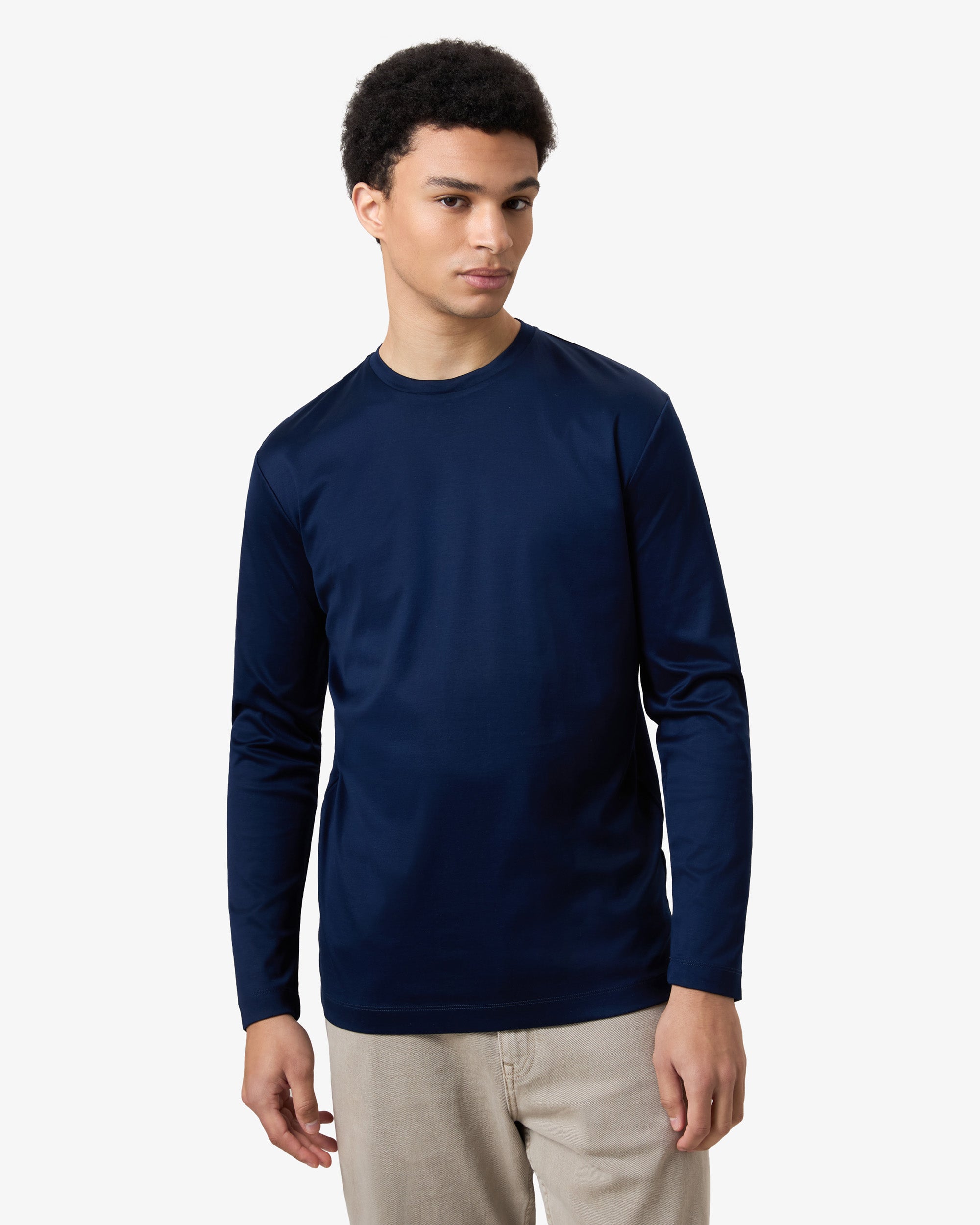 Mercerized Longsleeve - Navy