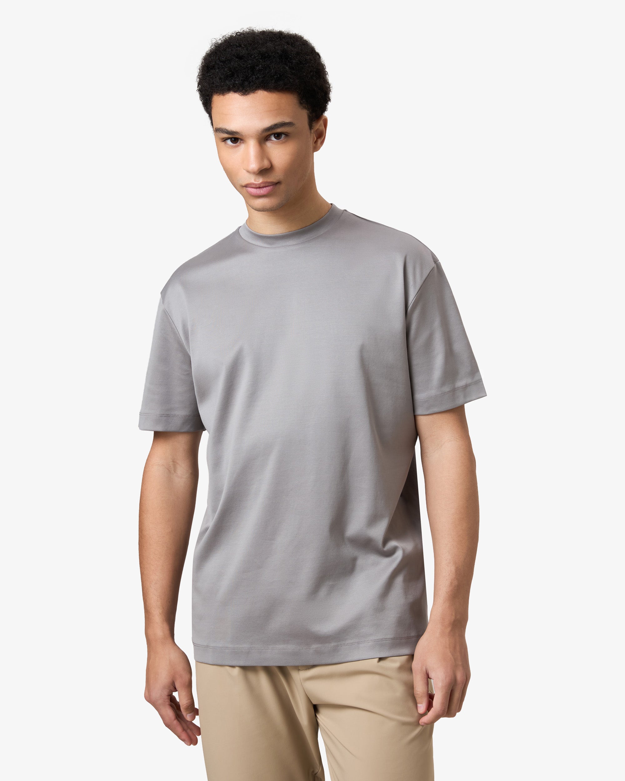 Double Mercerized Supima Tee - Cement Grey