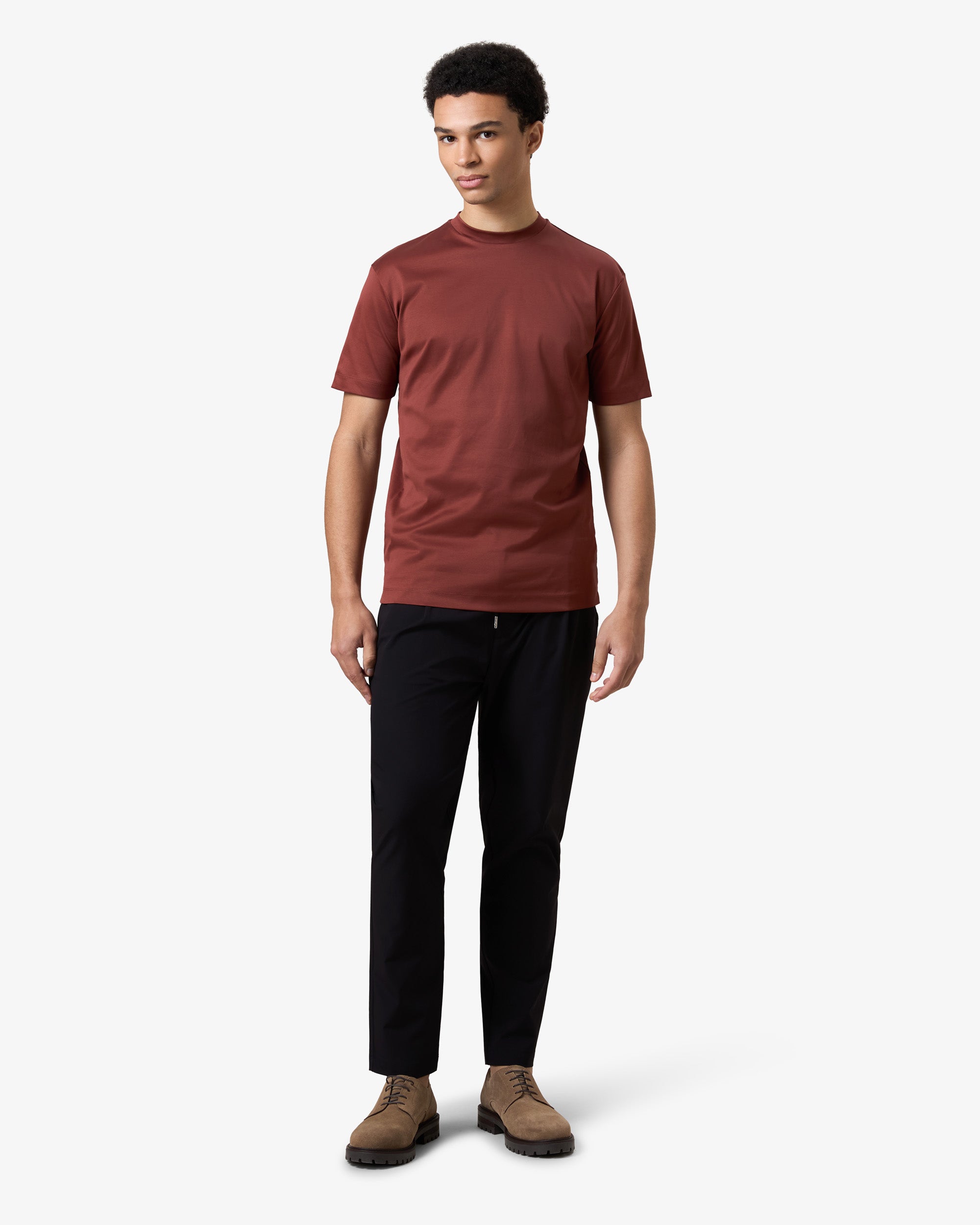 Double Mercerized Supima Tee - Maroon