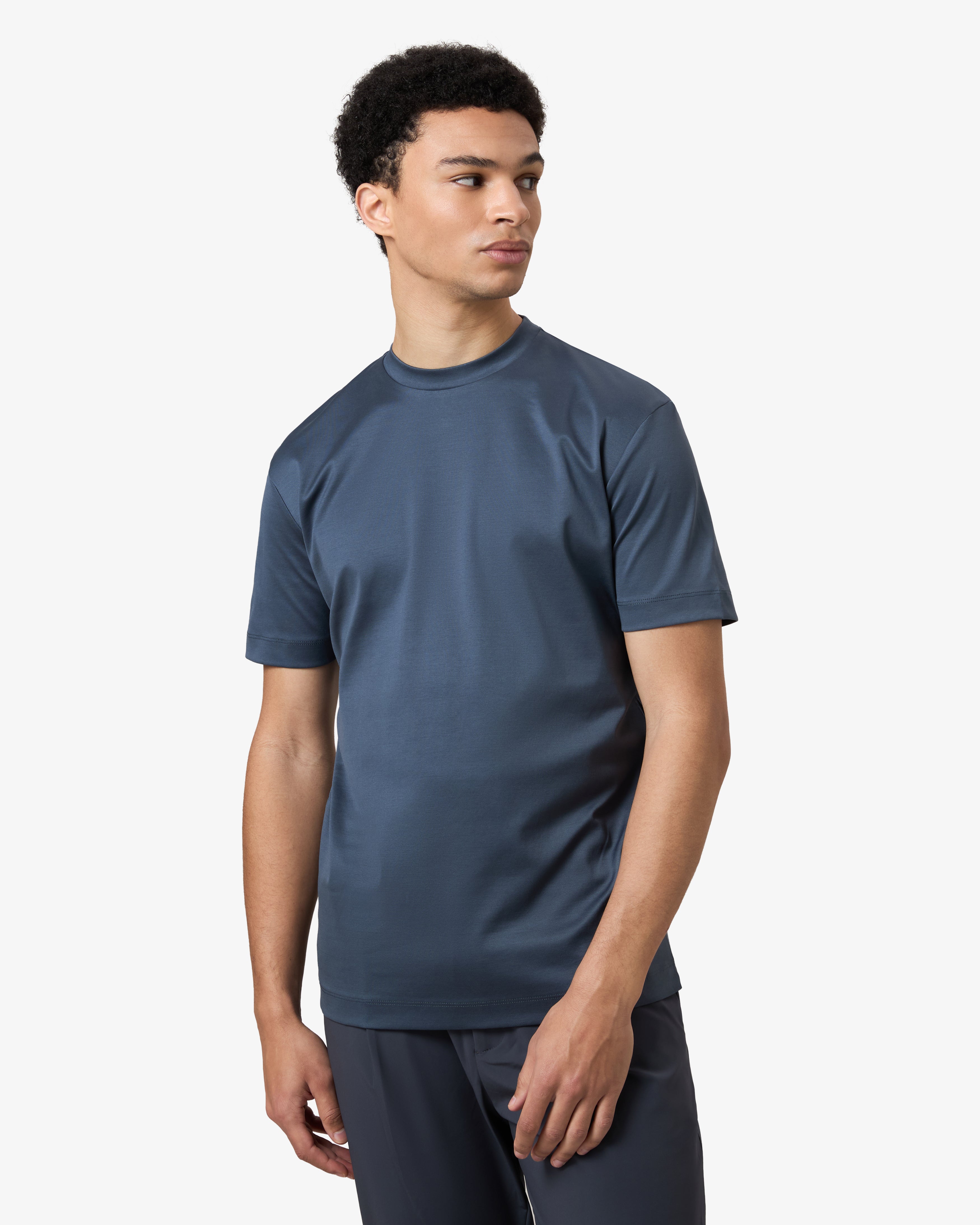 Double Mercerized Supima Tee - Denim Blue