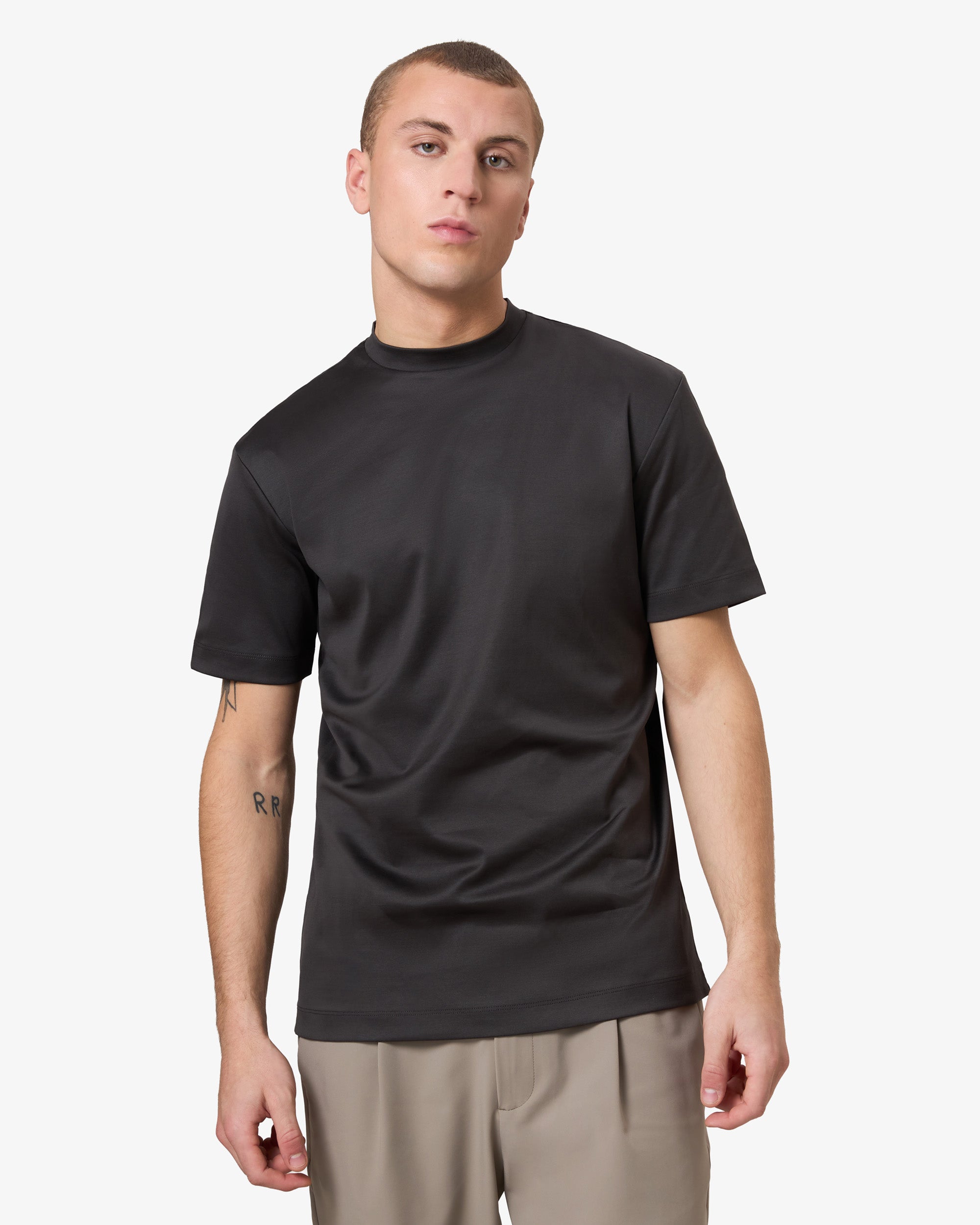 Double Mercerized T-shirt - Black Grey