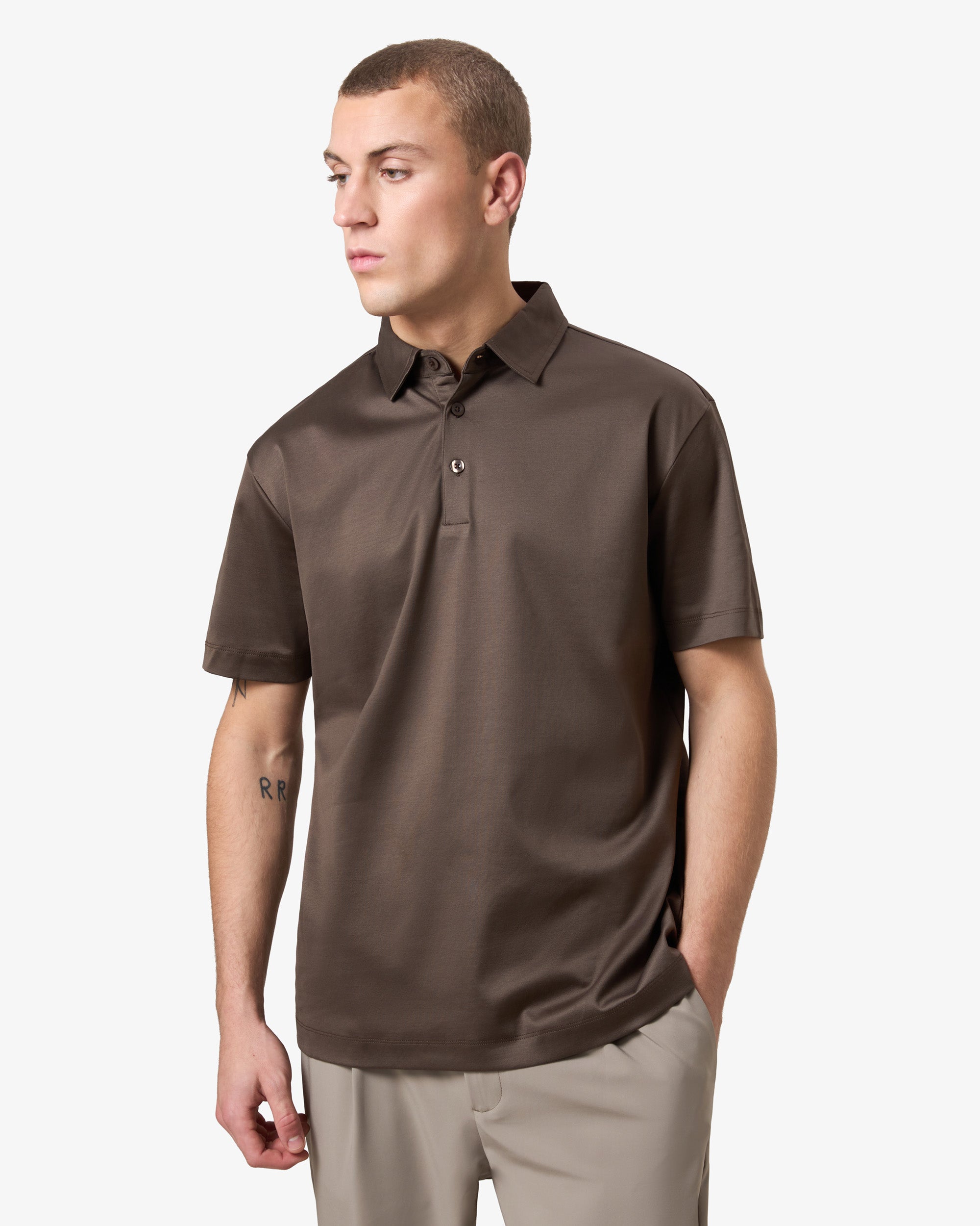 Mercerized Polo - Coffee