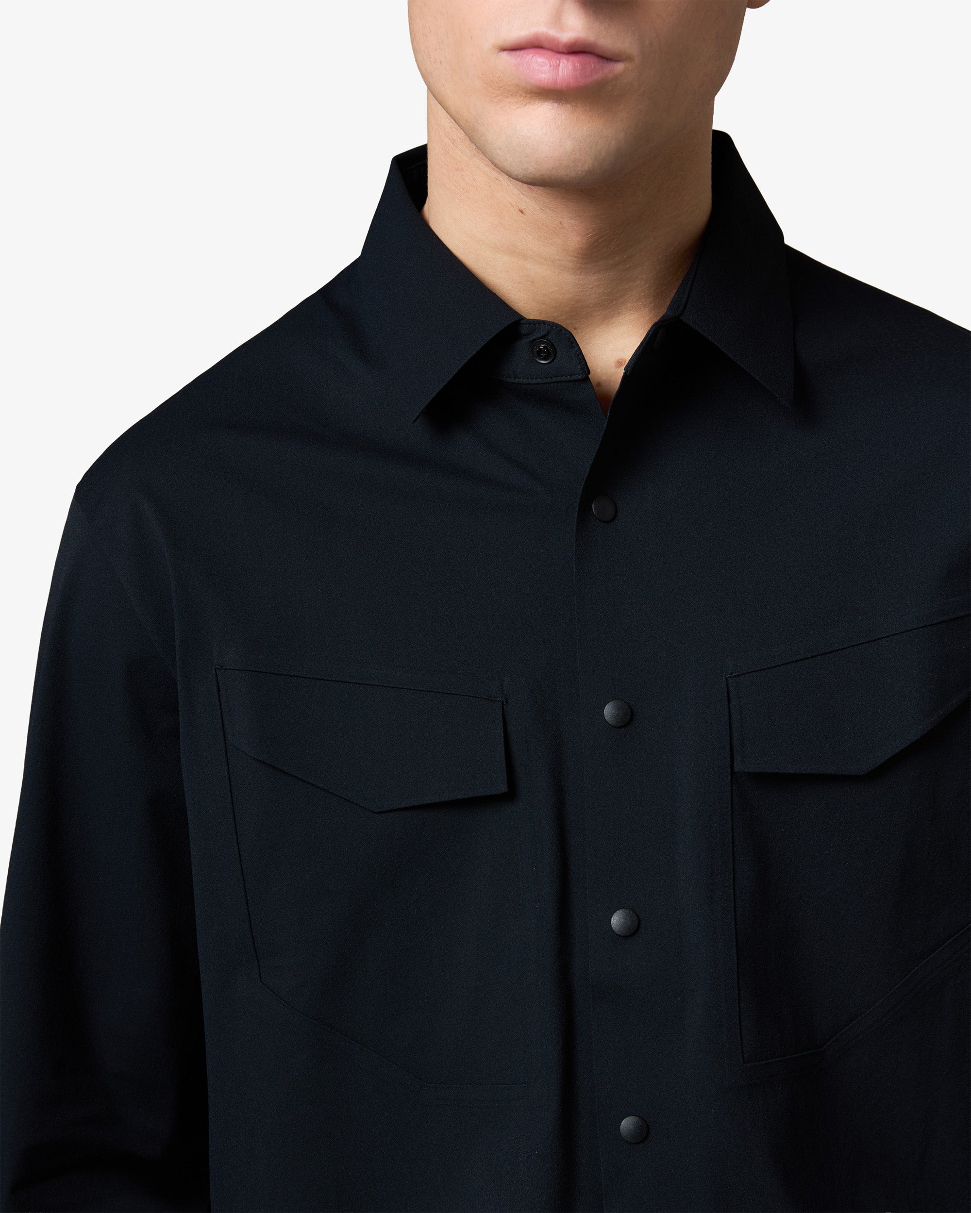 Stretch Pocket Overshirt - Navy Blue