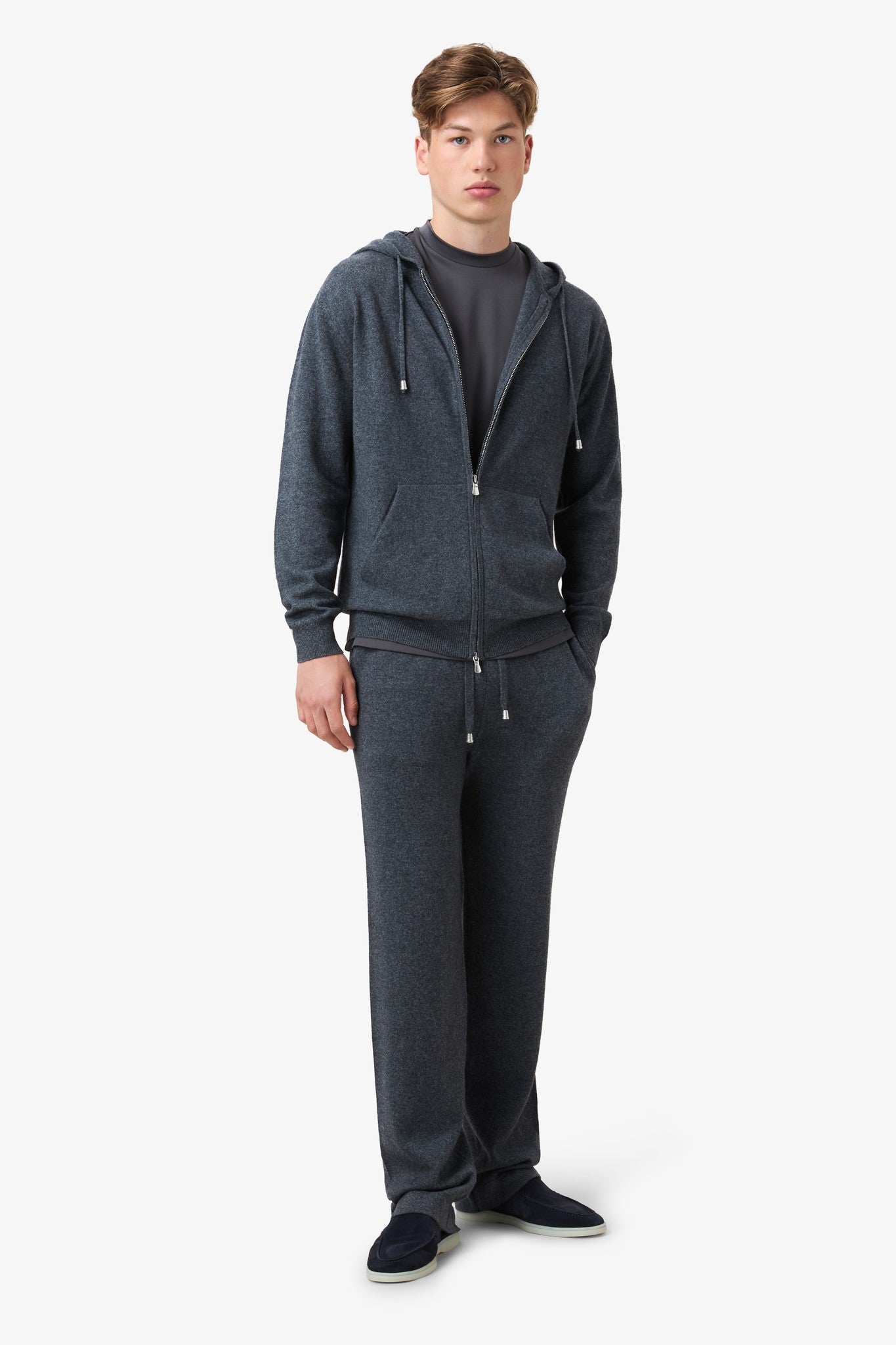 Wool Straight Pants - Ruthenium