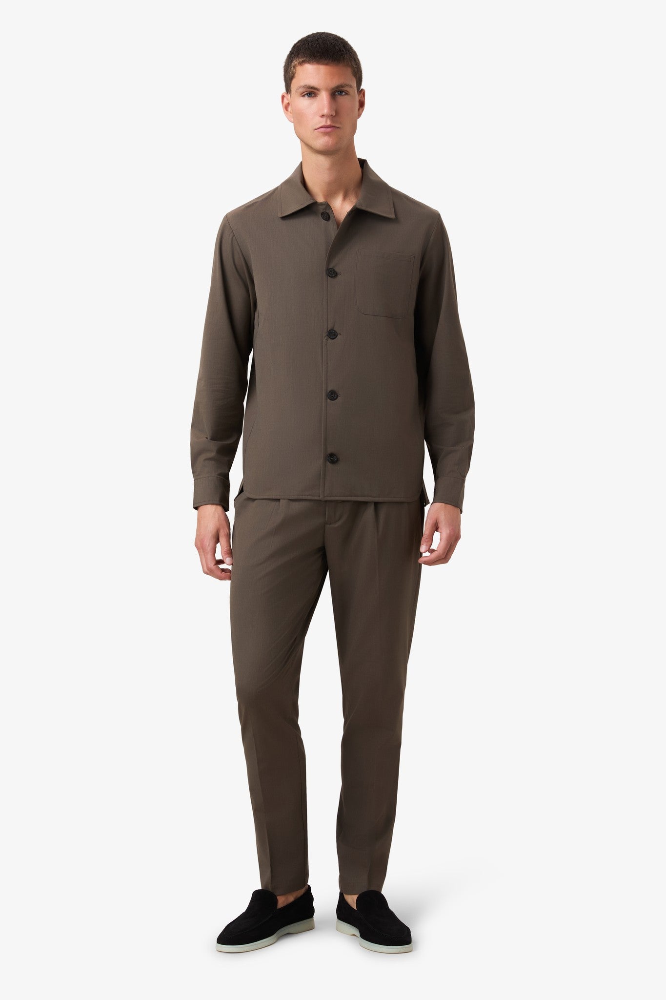 Cilini Wool button jacket Dark Taupe