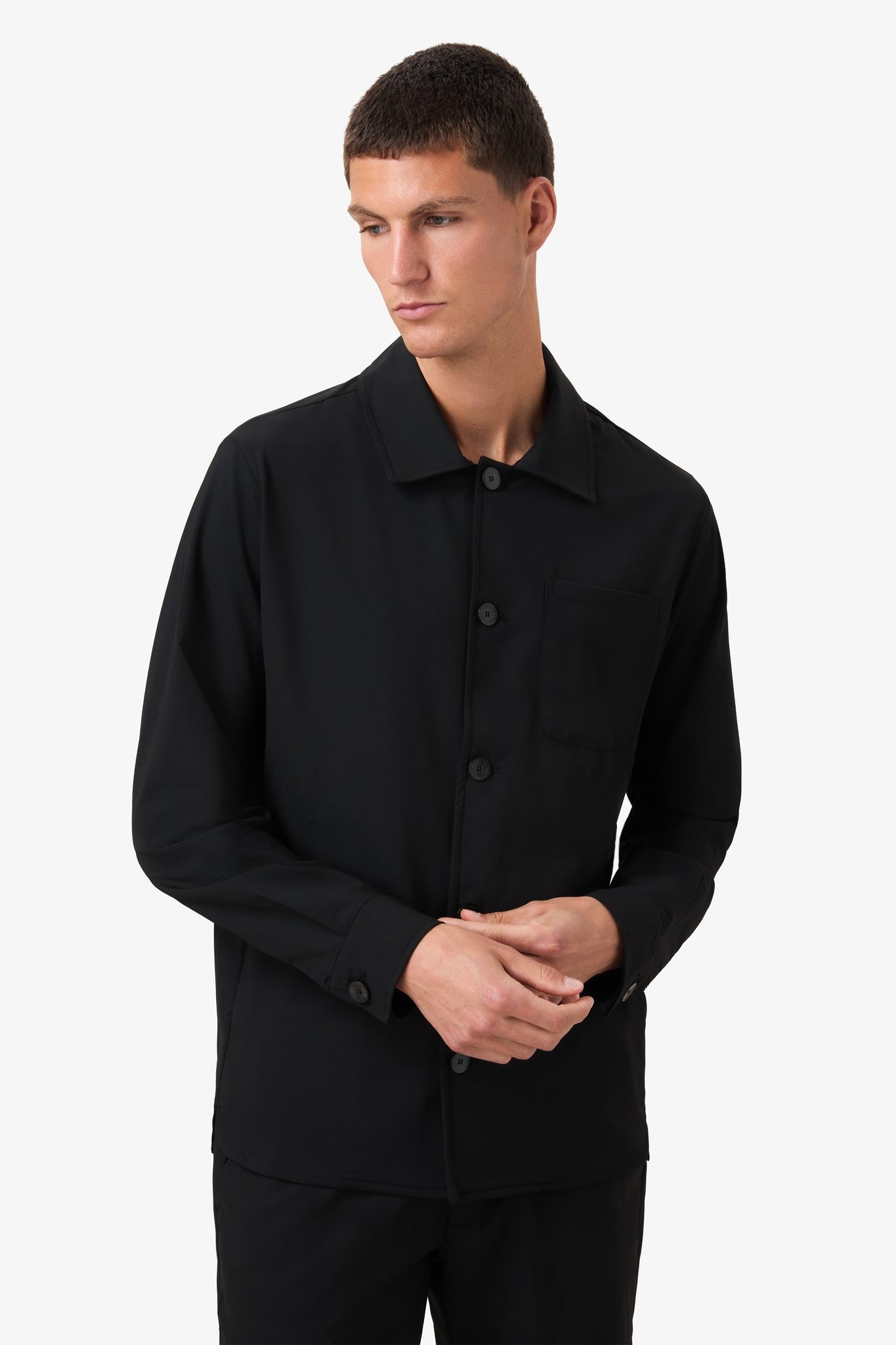 Cilini Wool button jacket Black