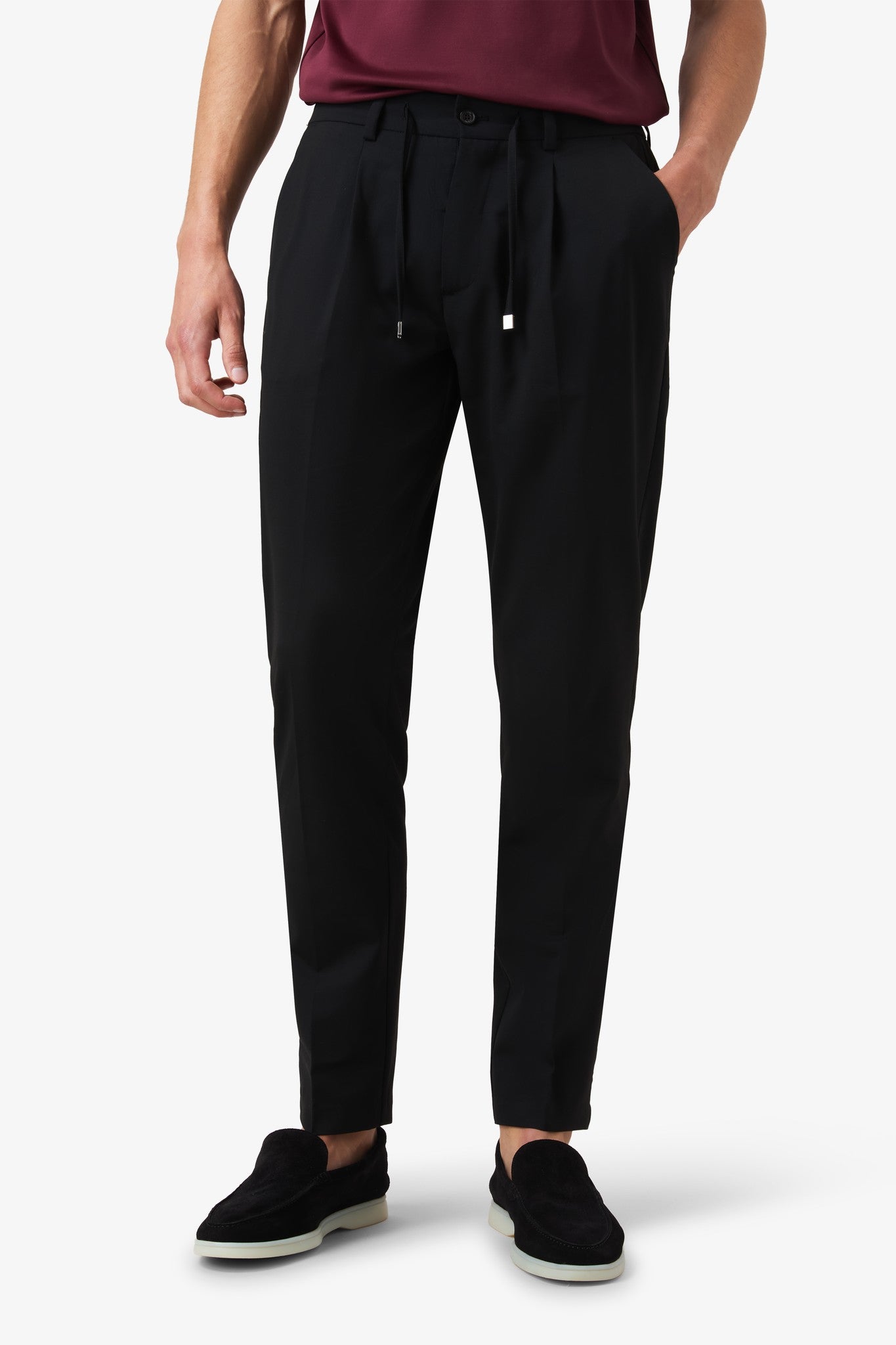 Wool Cords Pants Black