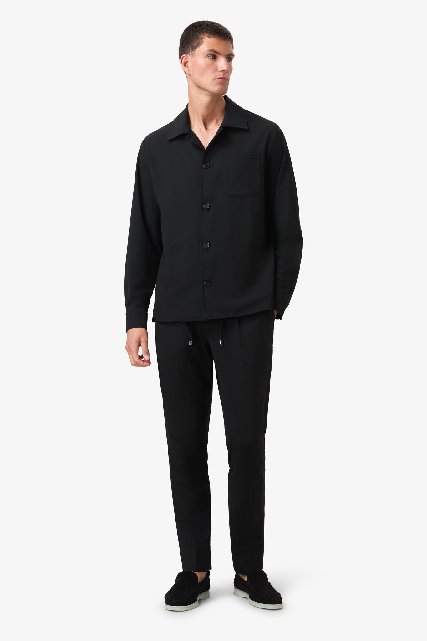Wool Cords Pants Black