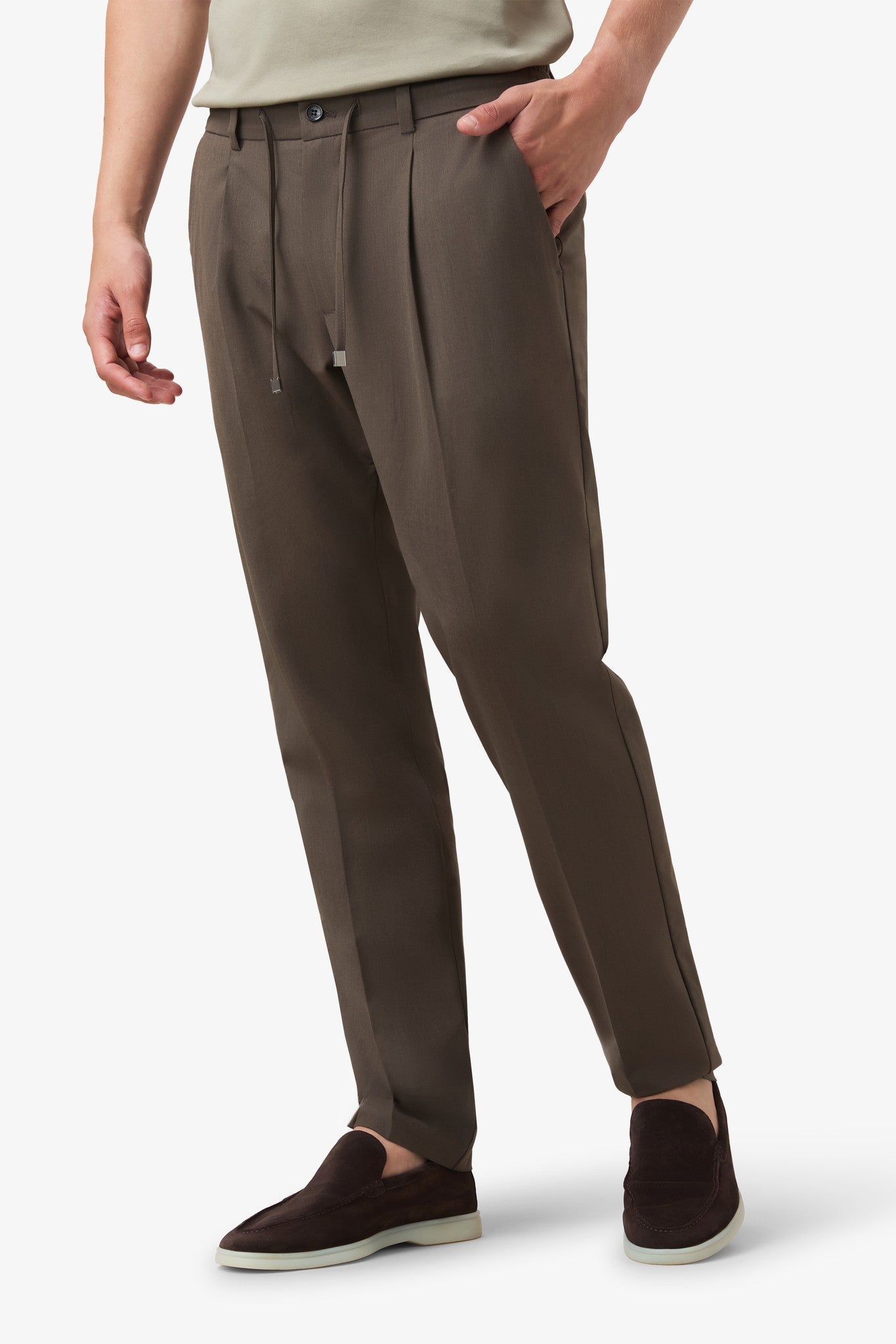 Wool Cords Pants Dark Taupe