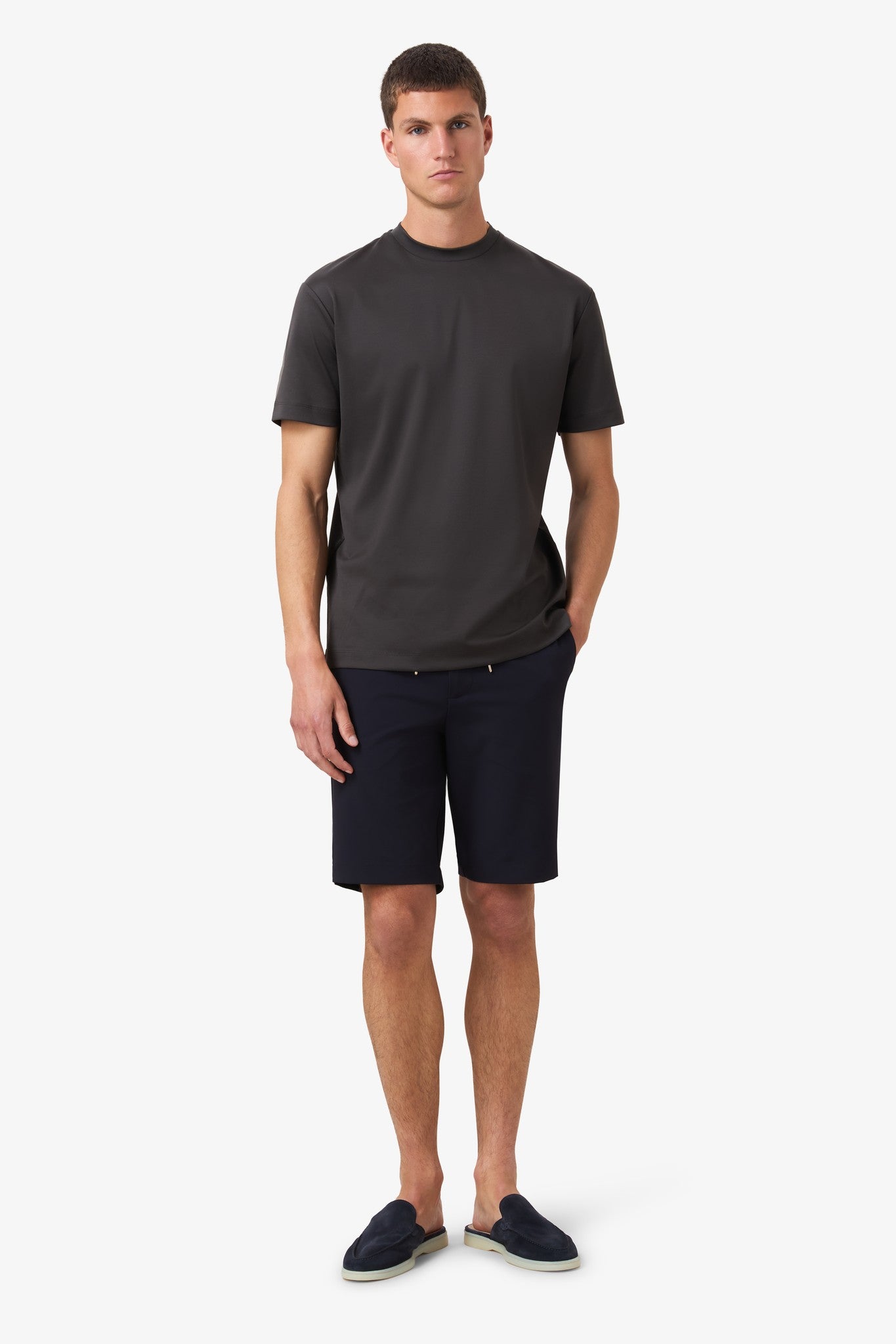 Double Mercerized T-shirt - Black Grey