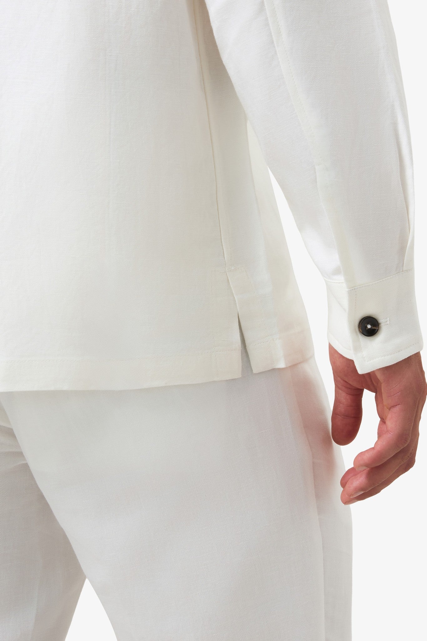 Woven Linen Pocket Jacket White
