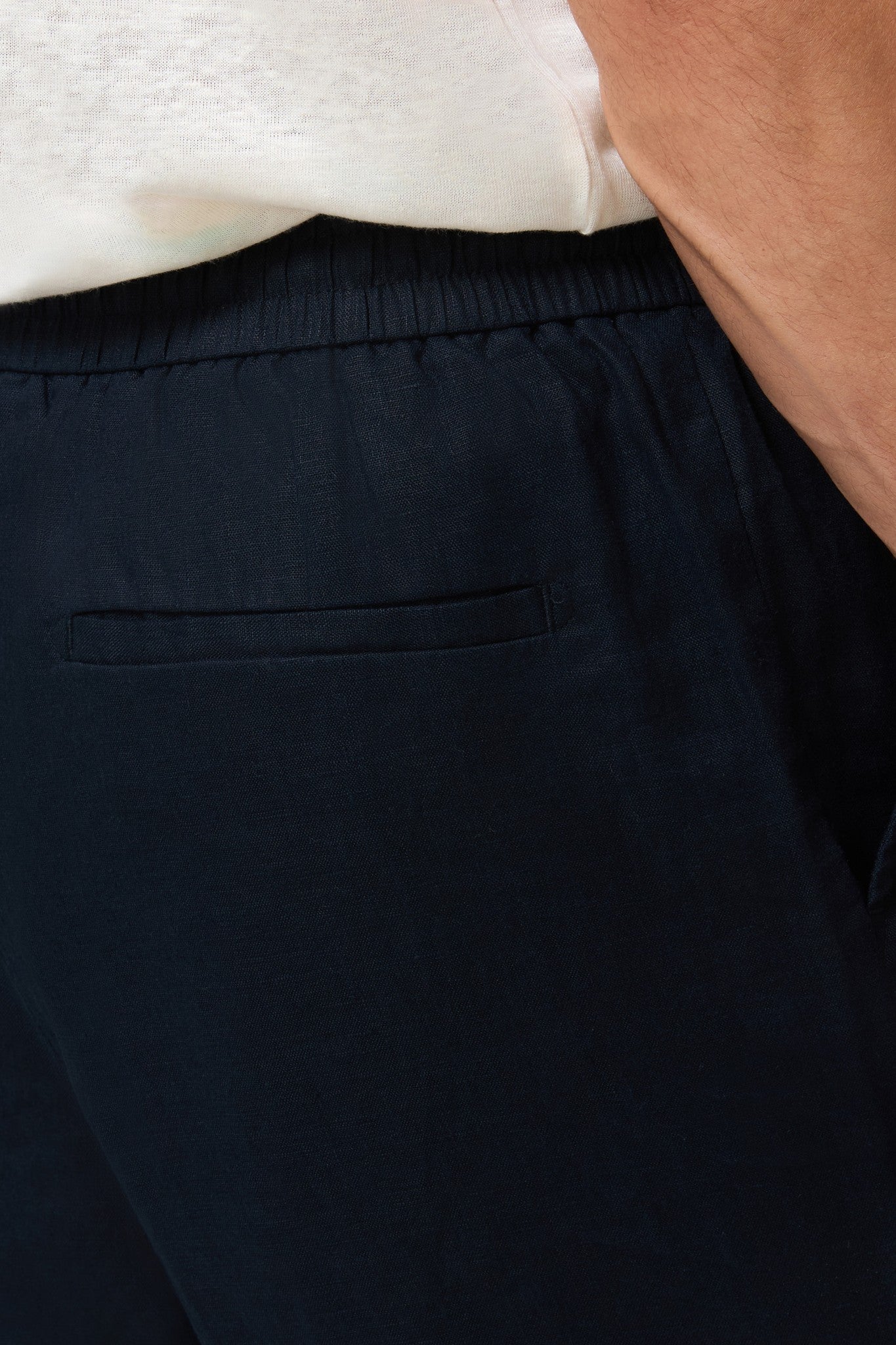 Woven Linen Shorts Dark Navy