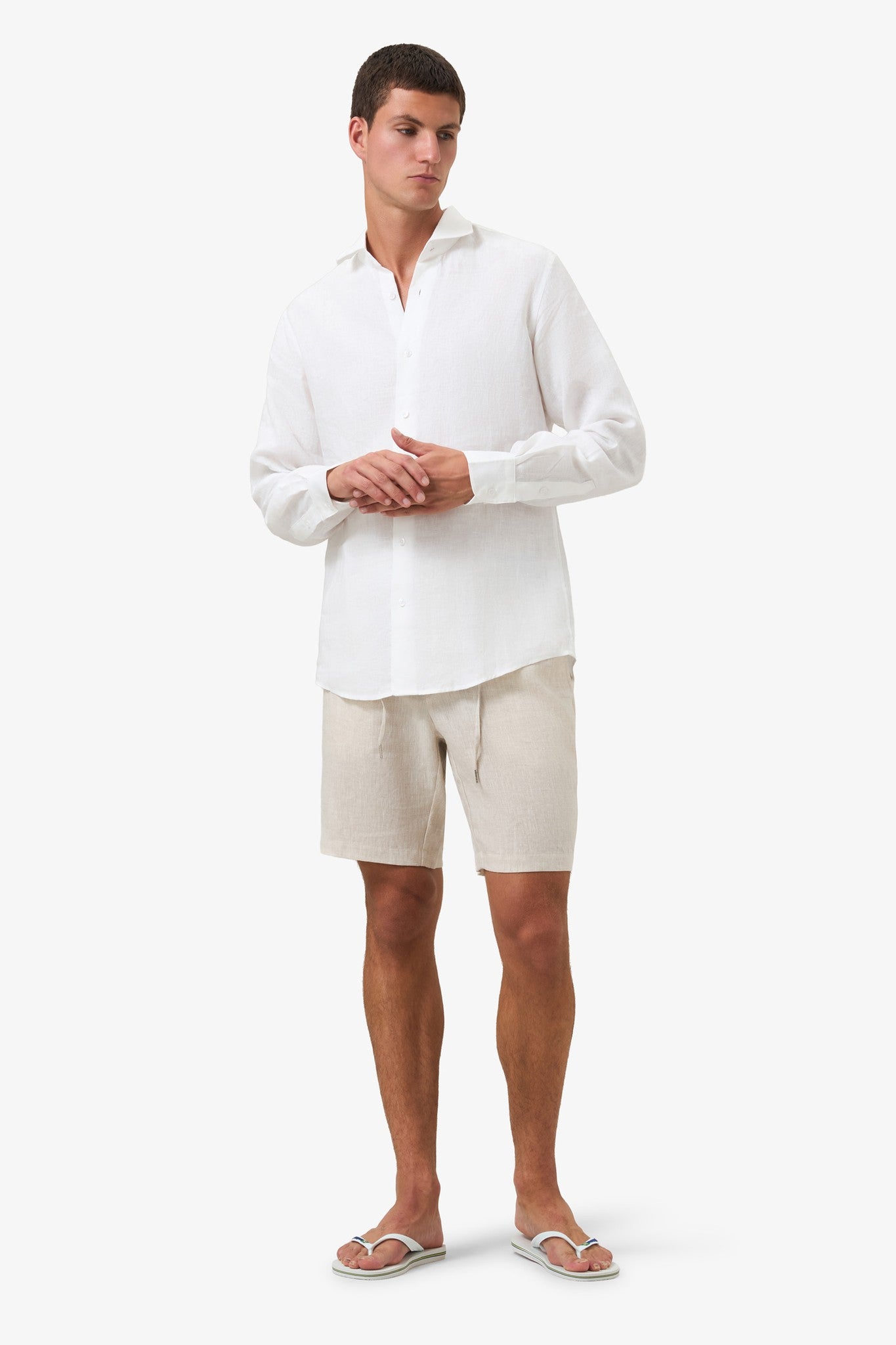 Woven 100% Linen Shirt White