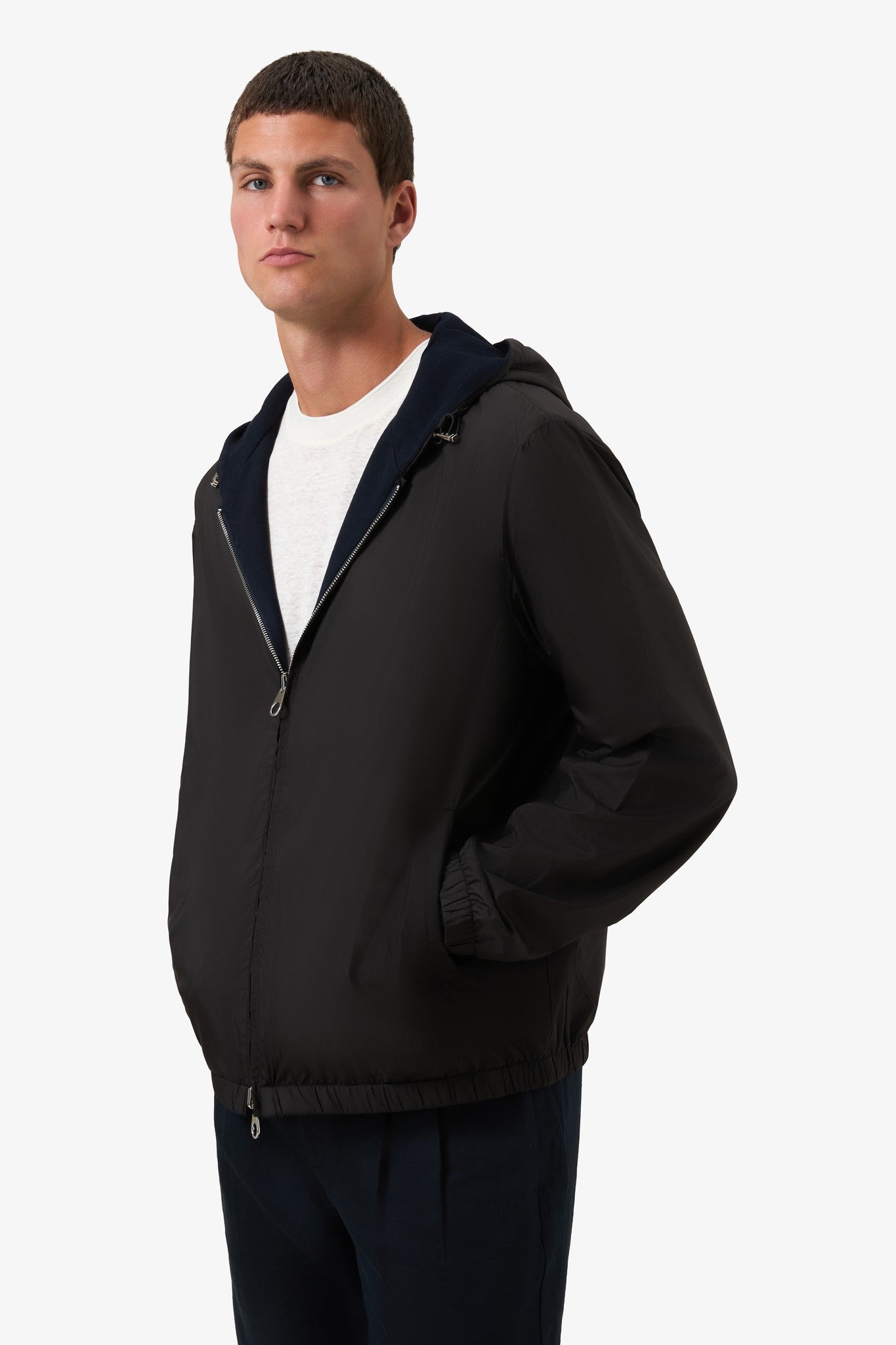 Reversible Hooded Jacket Black