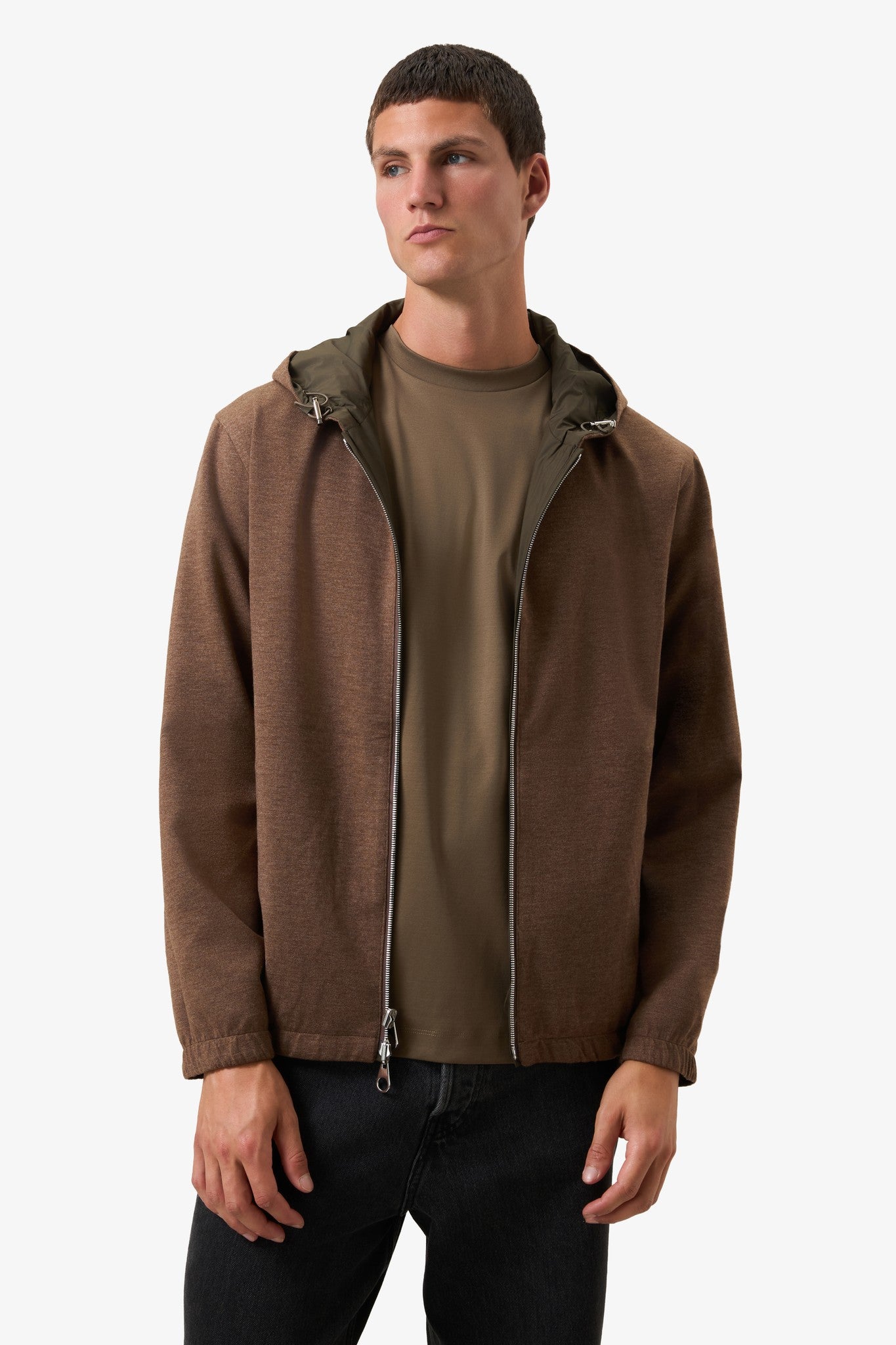 Reversible Hooded Jacket Khaki
