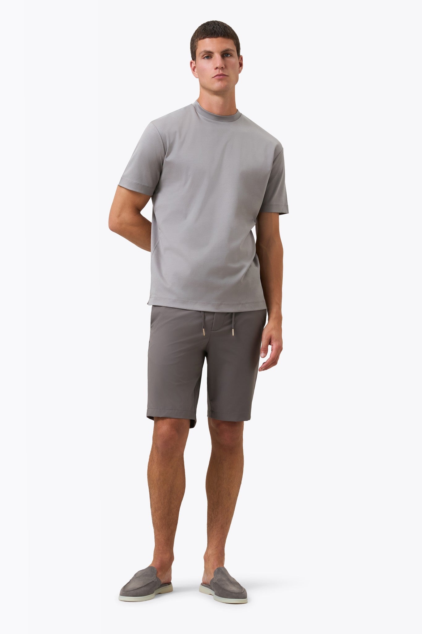 Double Mercerized Supima Tee - Cement Grey