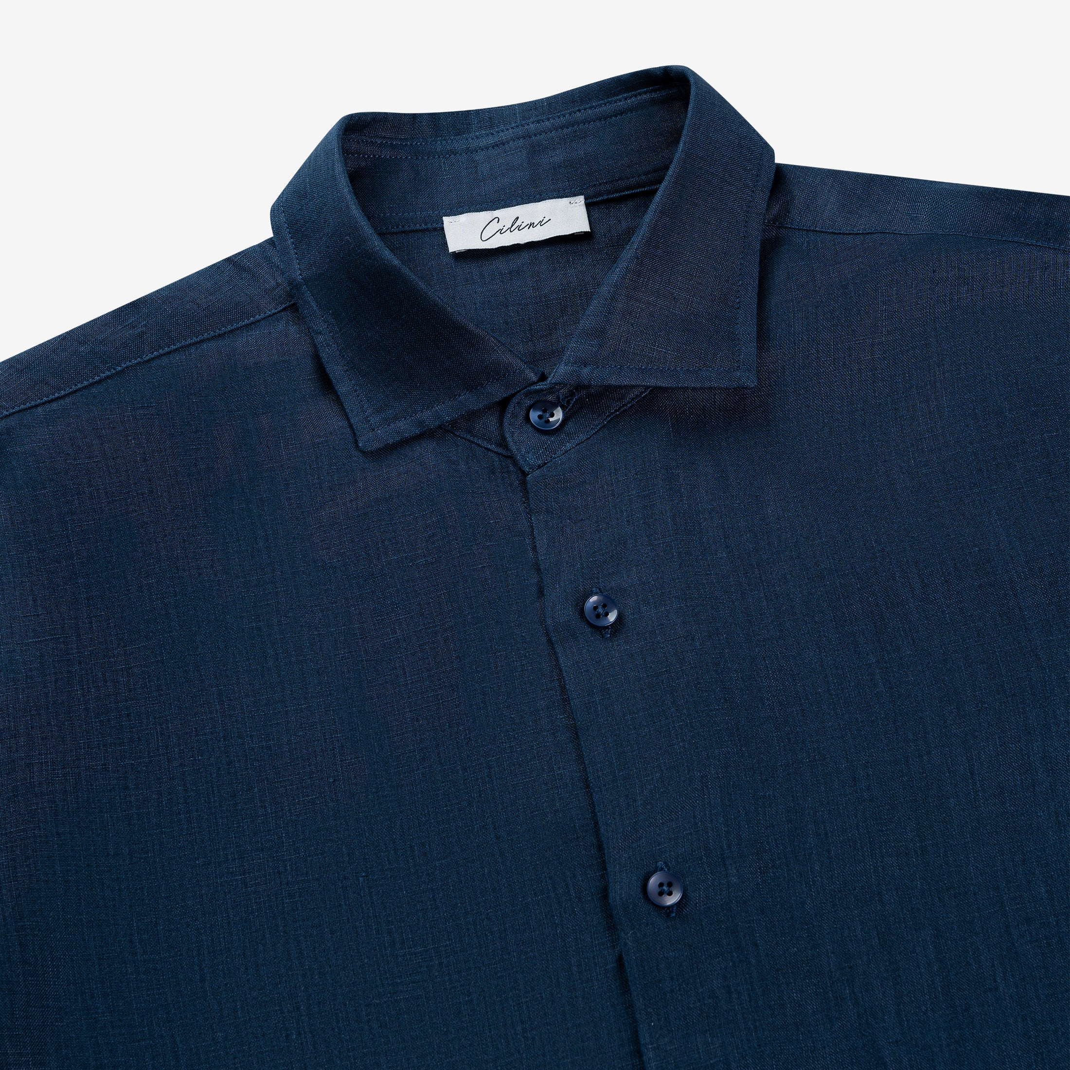 Linen Shirt - Navy Blue