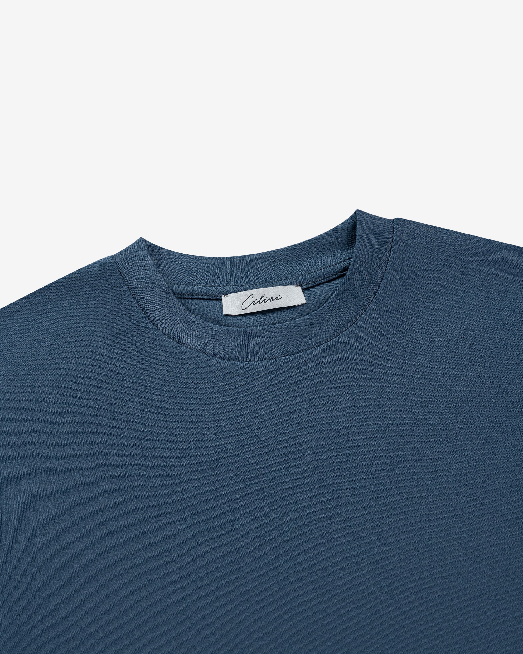 Double Mercerized Supima Tee - Denim Blue