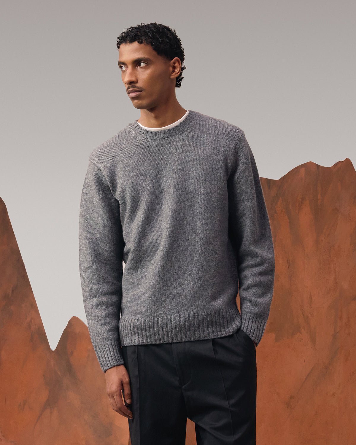 Cashmere Wool Crewneck Sweater - Anchor