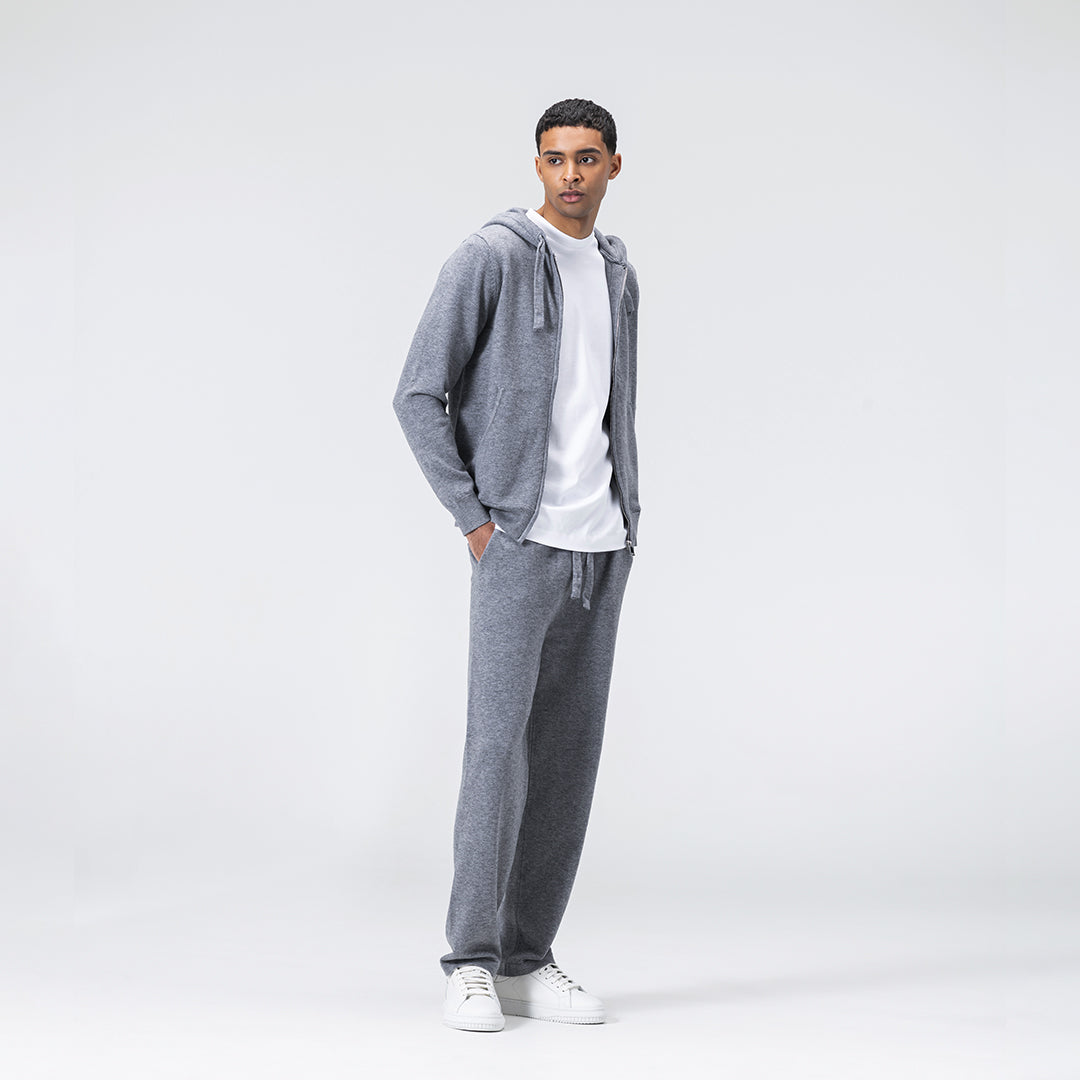 Cashmere / Wool Tracksuit - Light Grey