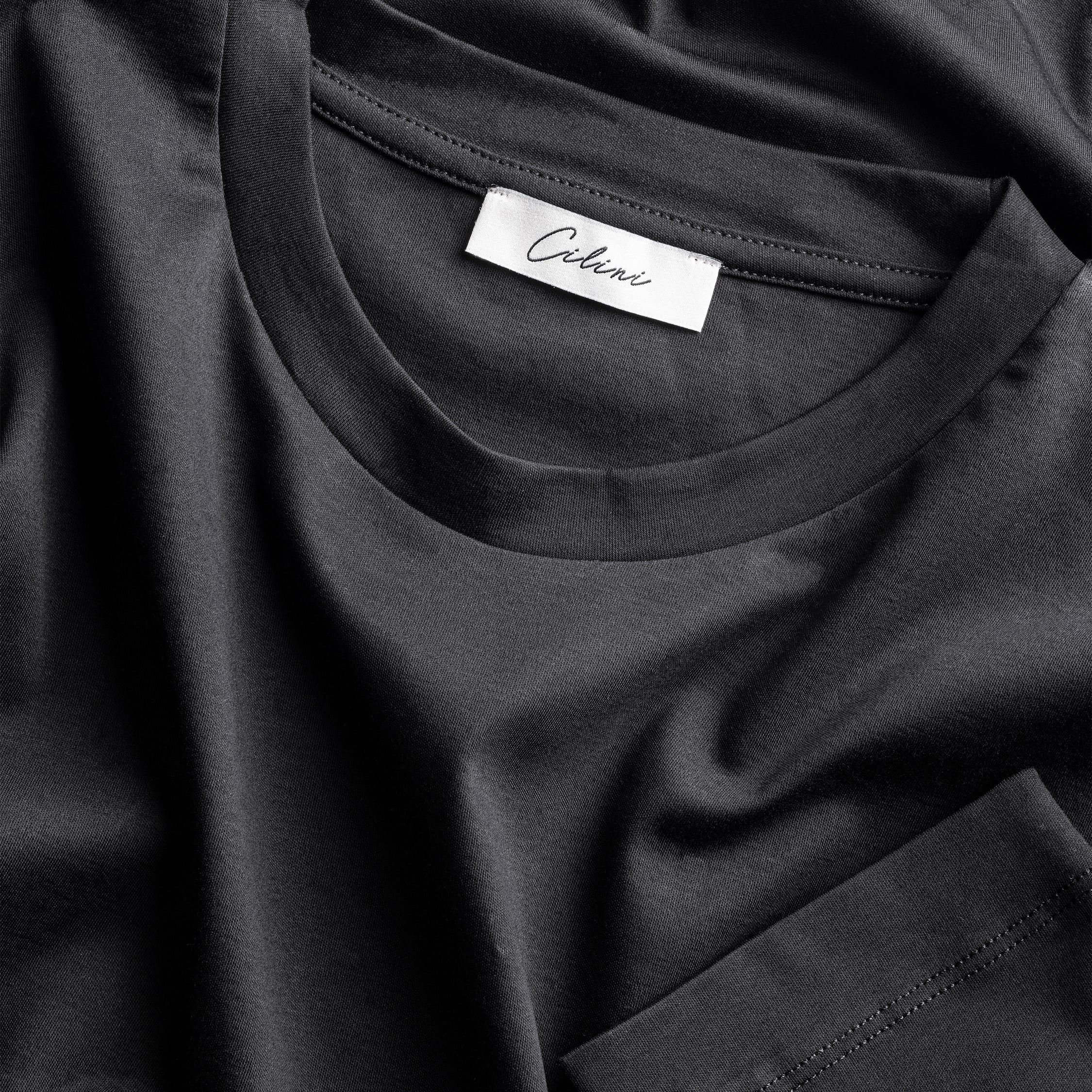 Double Mercerized Supima Tee - Black