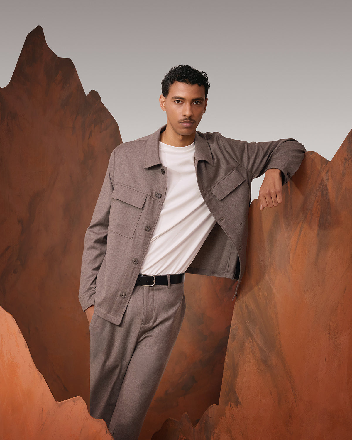 Wool Overshirt - Taupe
