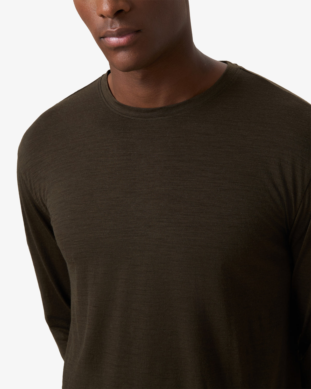 Wool Longsleeve T-shirt - Army Green