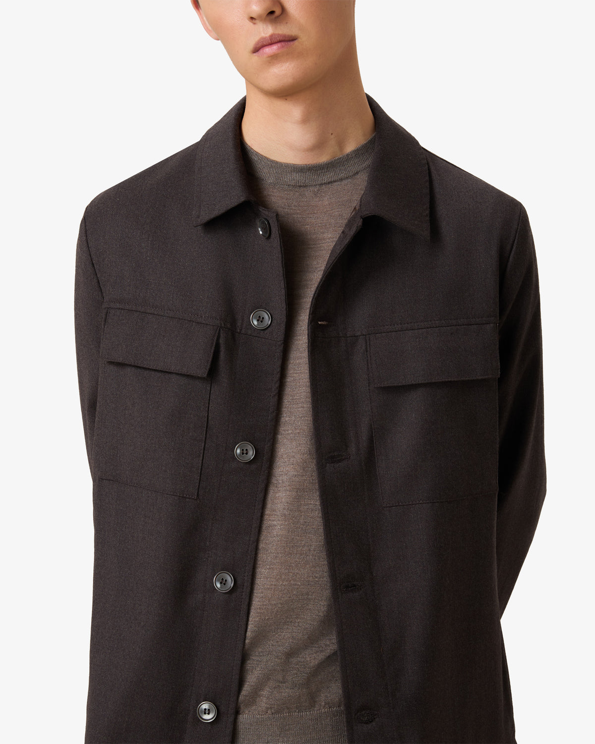 Wool Overshirt - Coffee