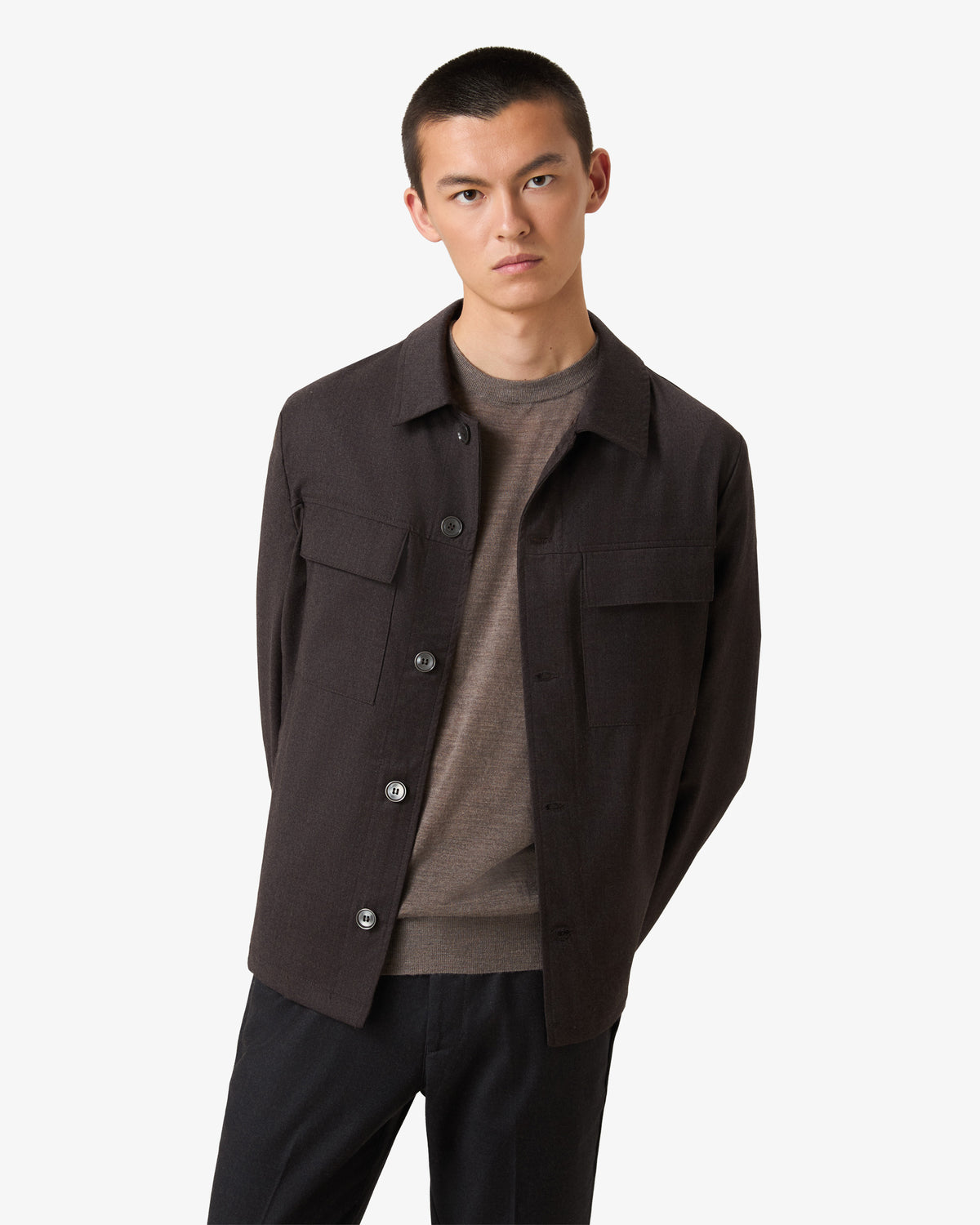 Wool Overshirt - Coffee