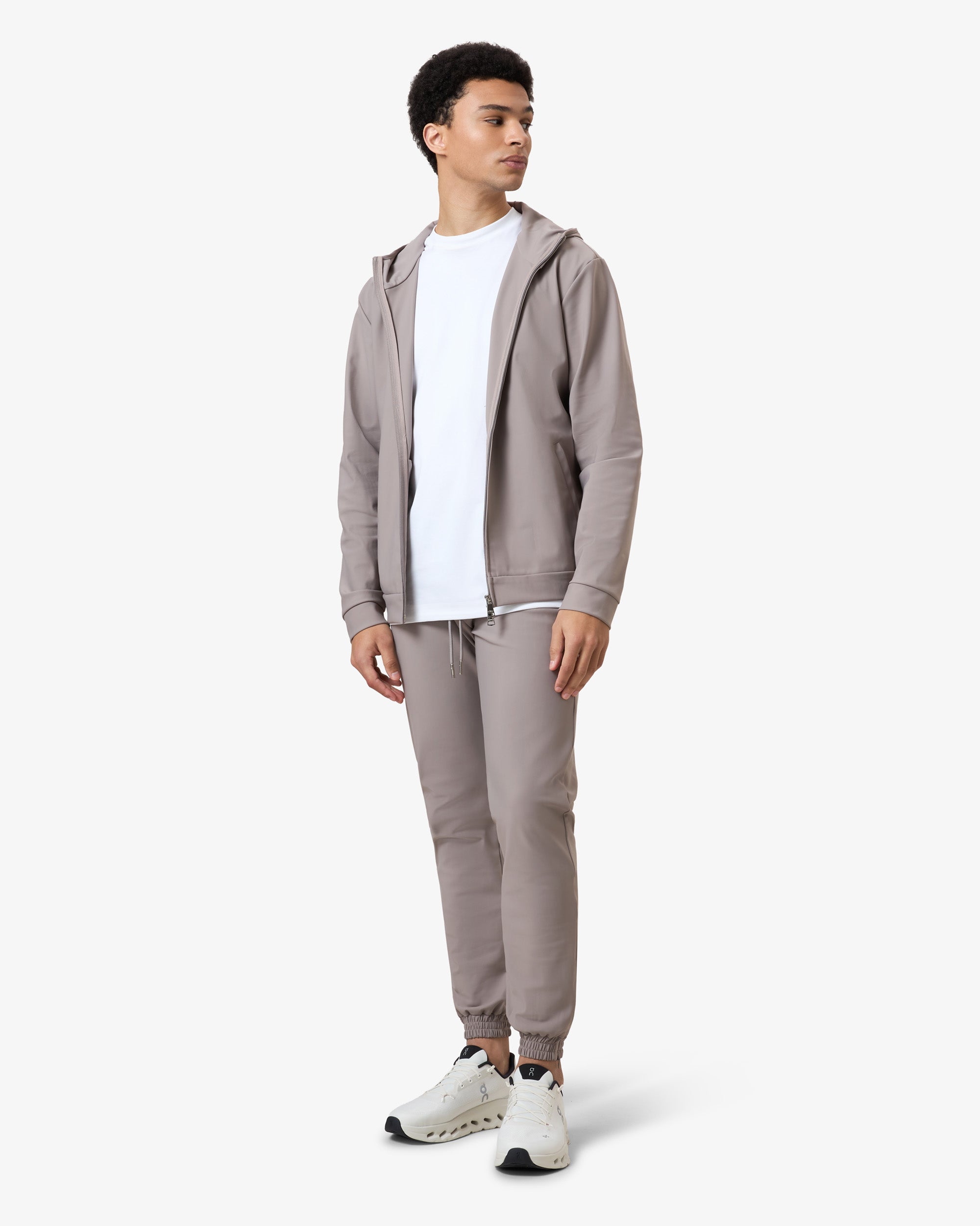 Hooded Tracksuit Vest Taupe