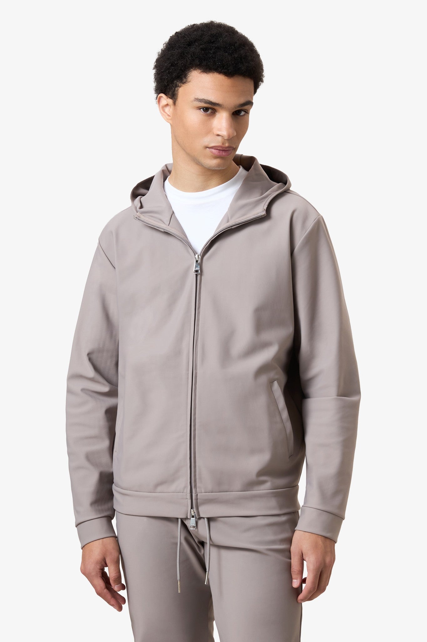 Hooded Tracksuit Vest Taupe