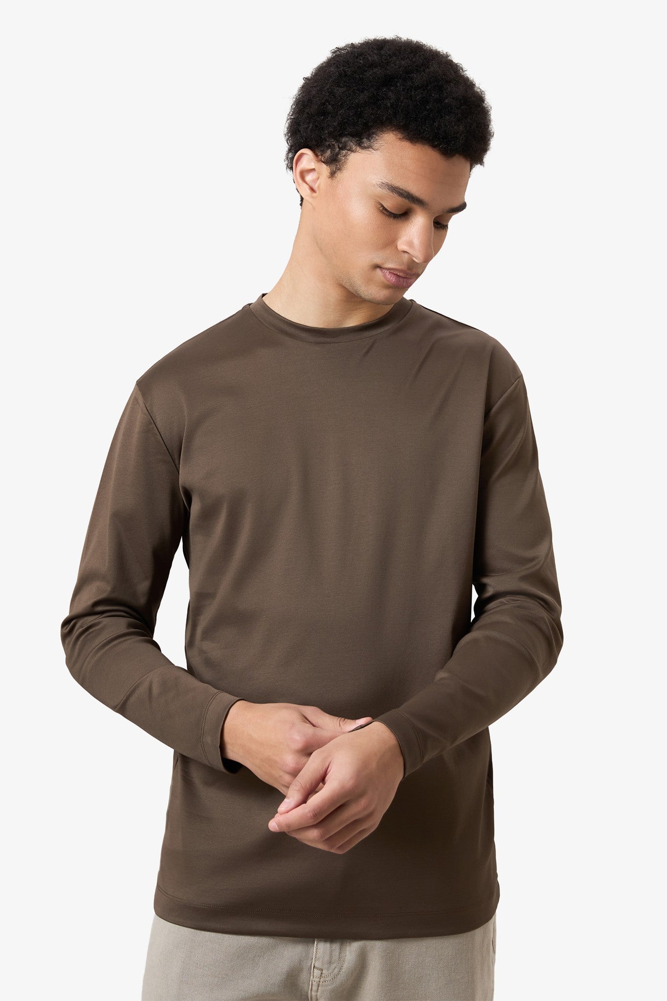 Mercerized Longsleeve - Coffee