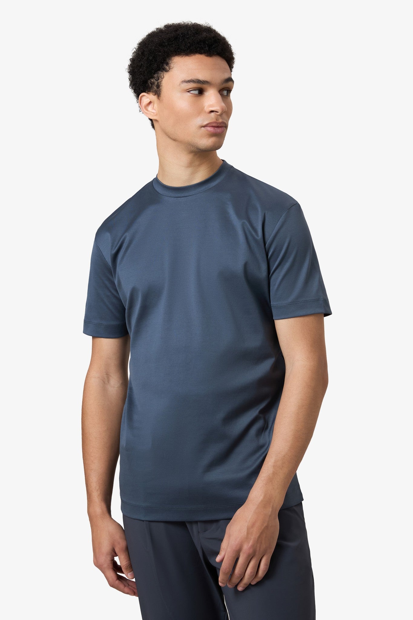 Double Mercerized Supima Tee - Denim Blue