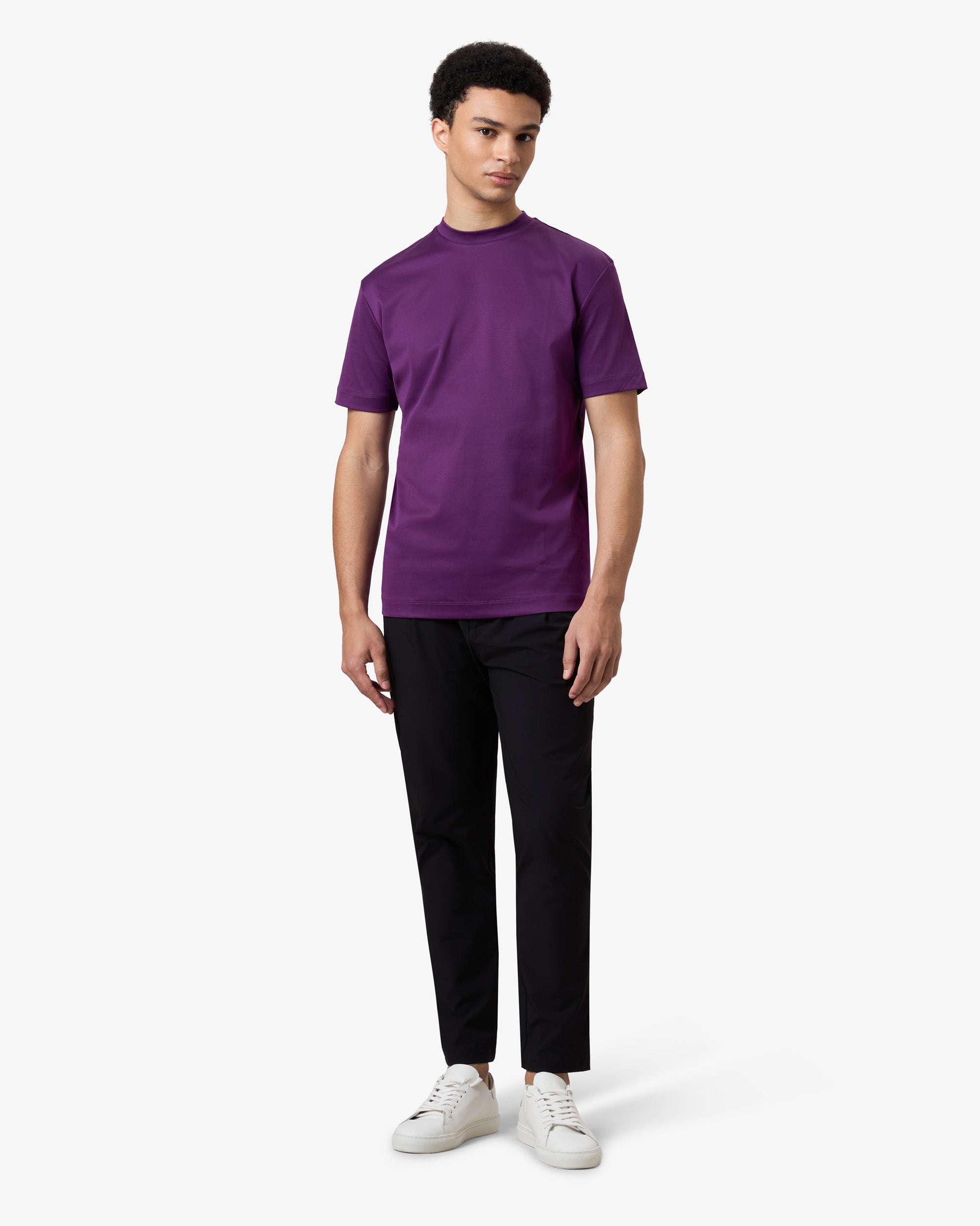 DOUBLE MERCERIZED T-SHIRT - Aubergine Tee