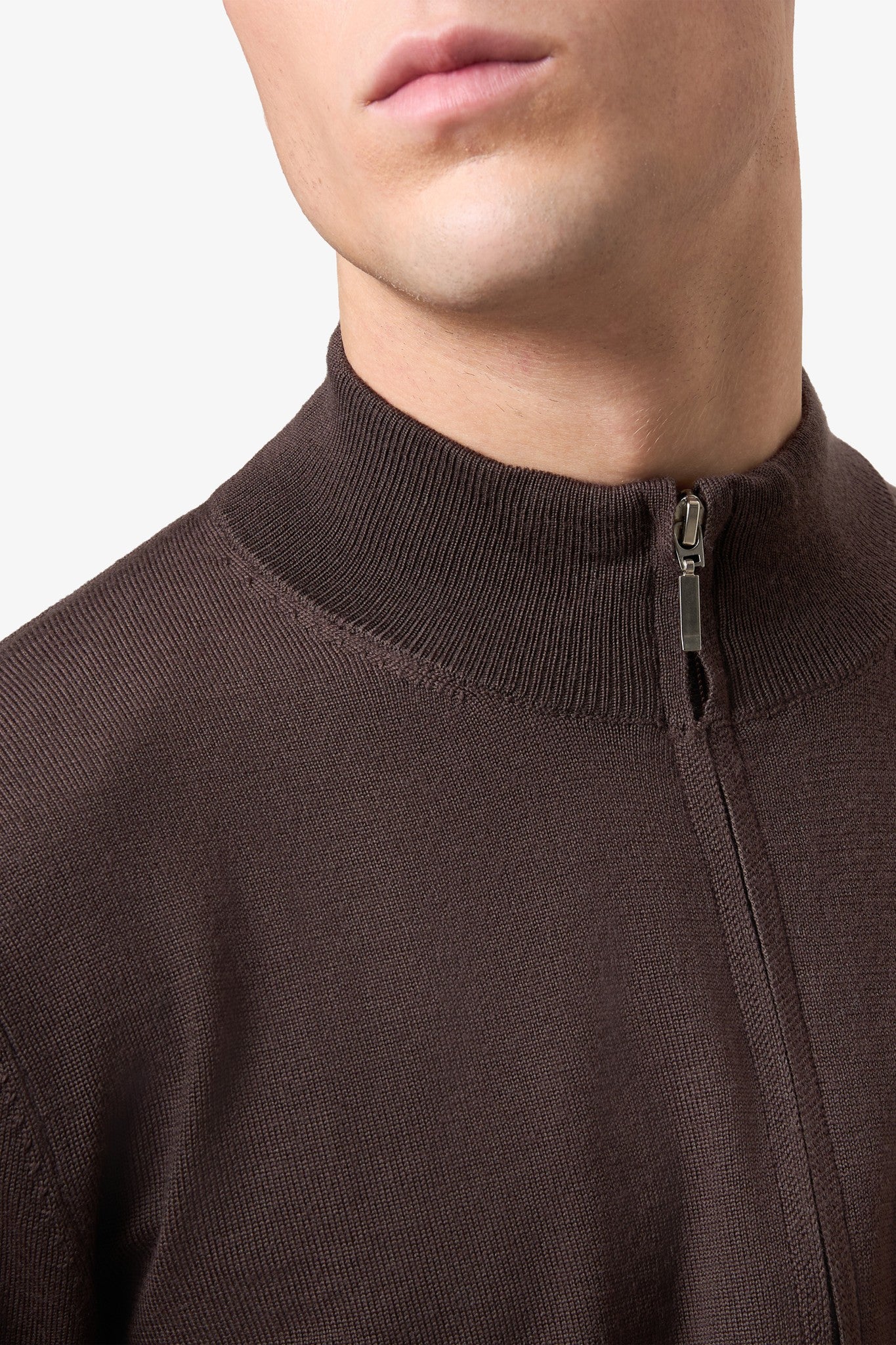 Wool Zip Vest Coffee