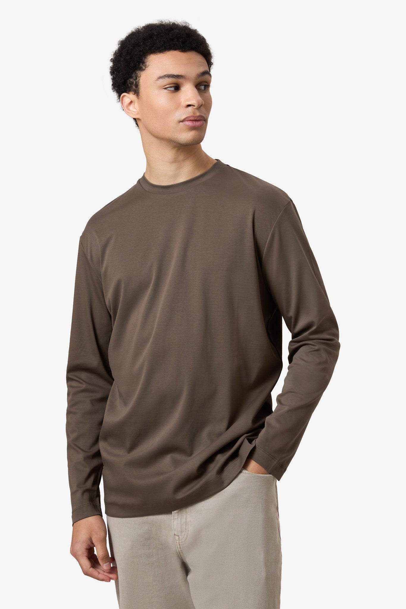 Mercerized Longsleeve - Coffee