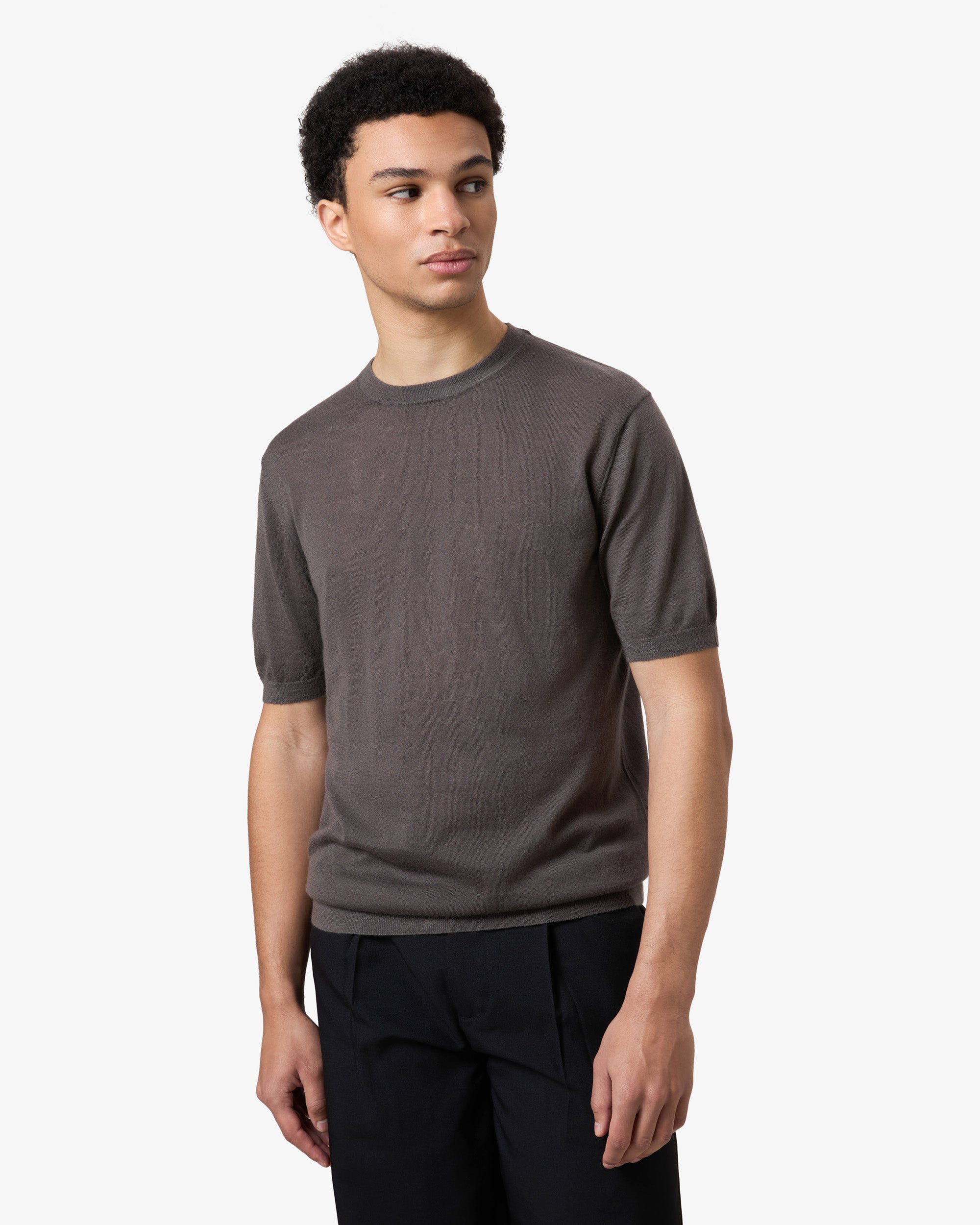 Cashmere shortsleeve - mud