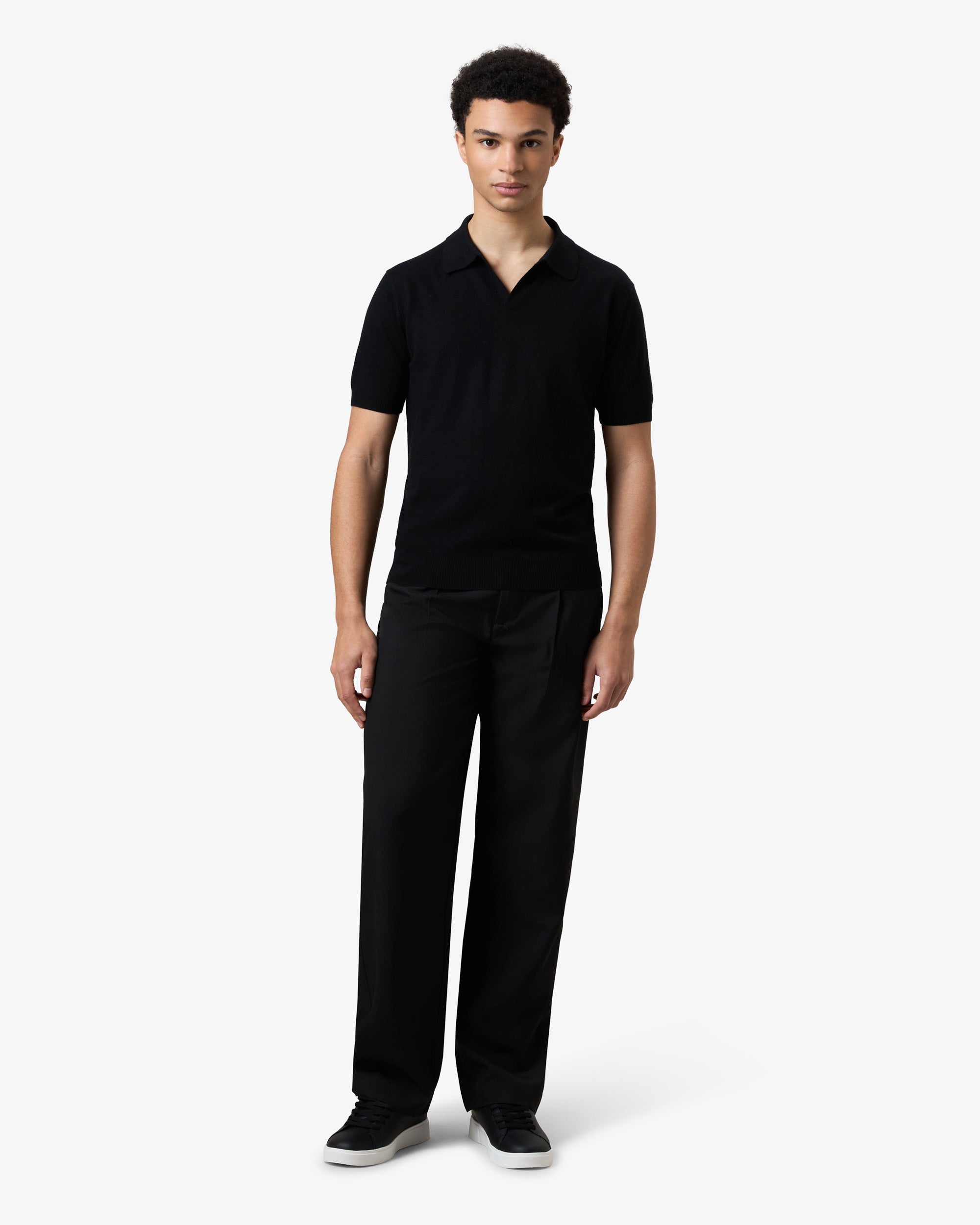 Cashmere polo - black