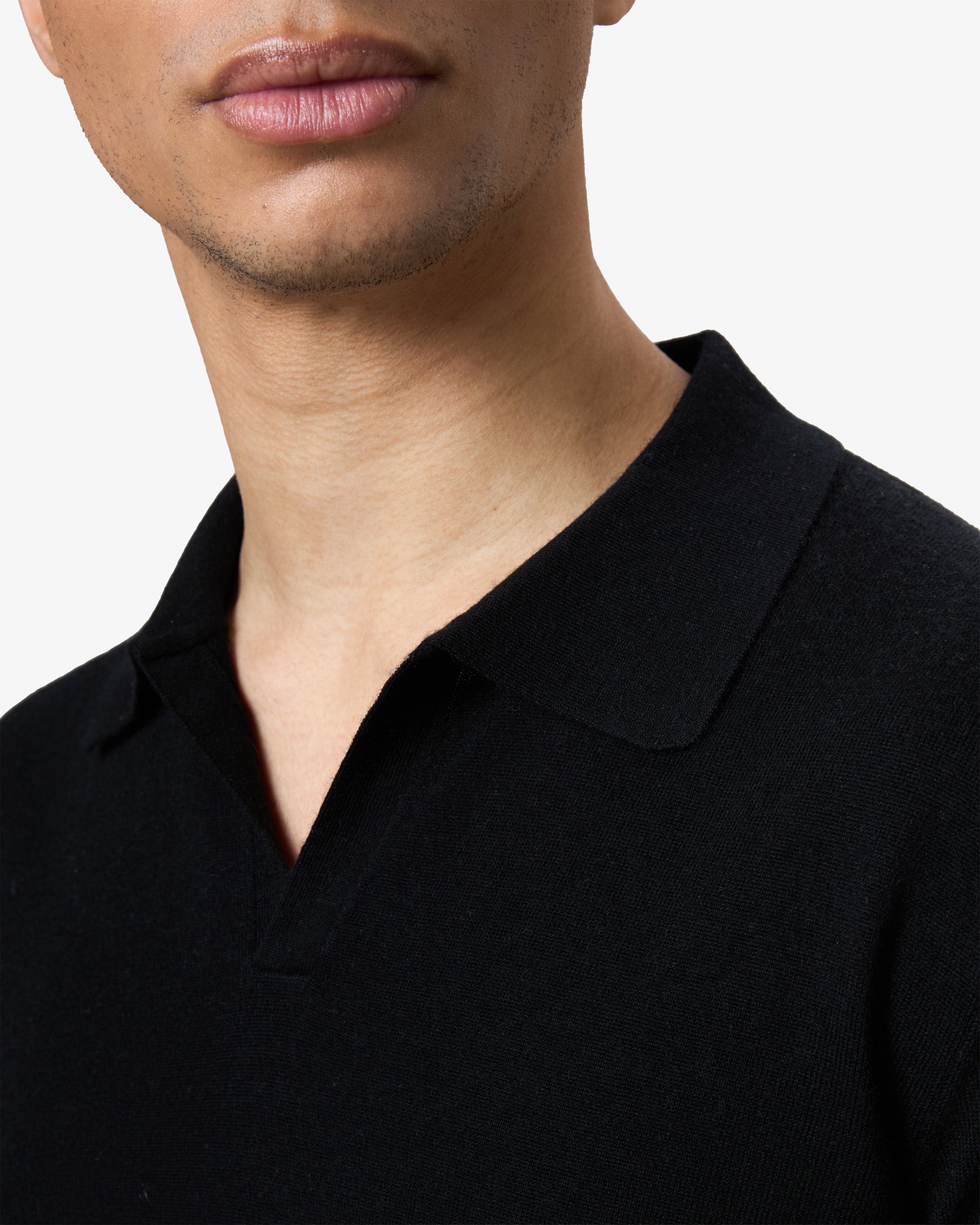 Cashmere polo - black